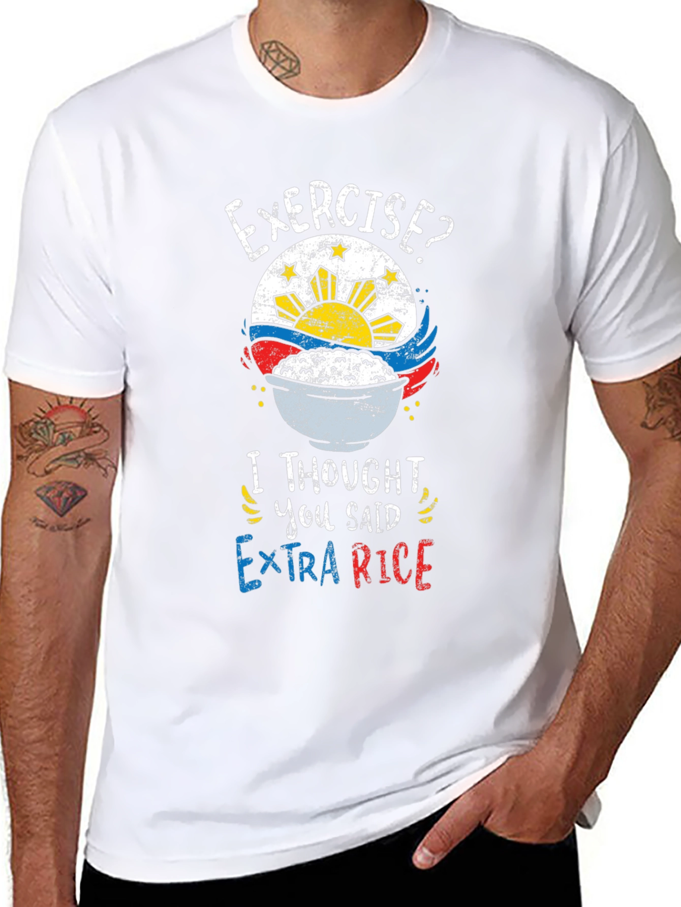 Exercise? Extra Rice Funny T-Shirt