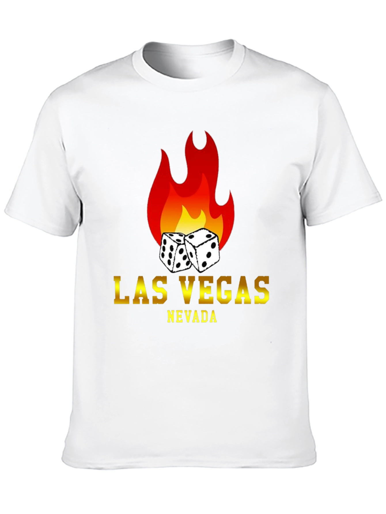 Las Vegas Nevada Dice Flame Black T-Shirt