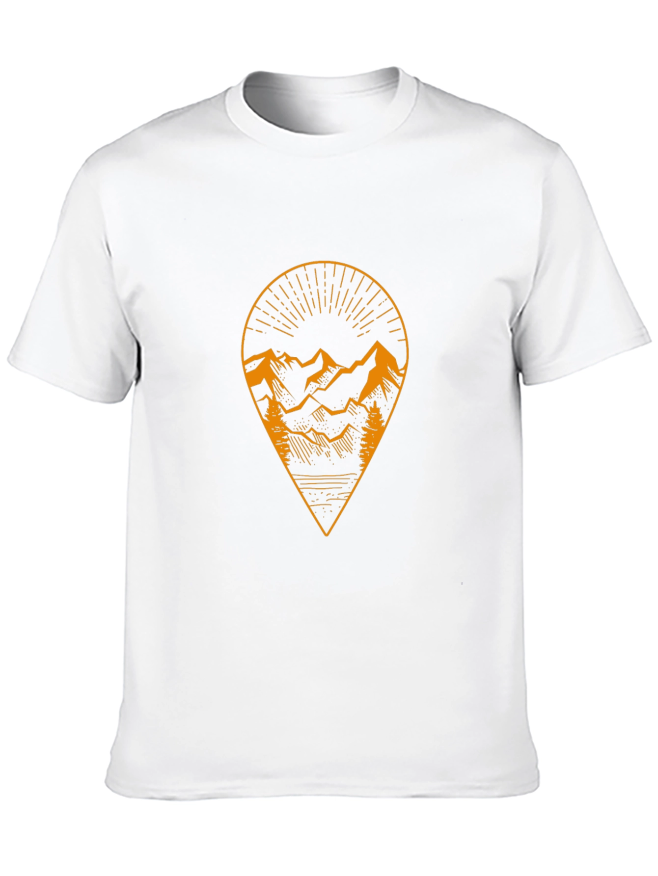 Mountain Graphic Tee - Black Cotton Adventure Shirt