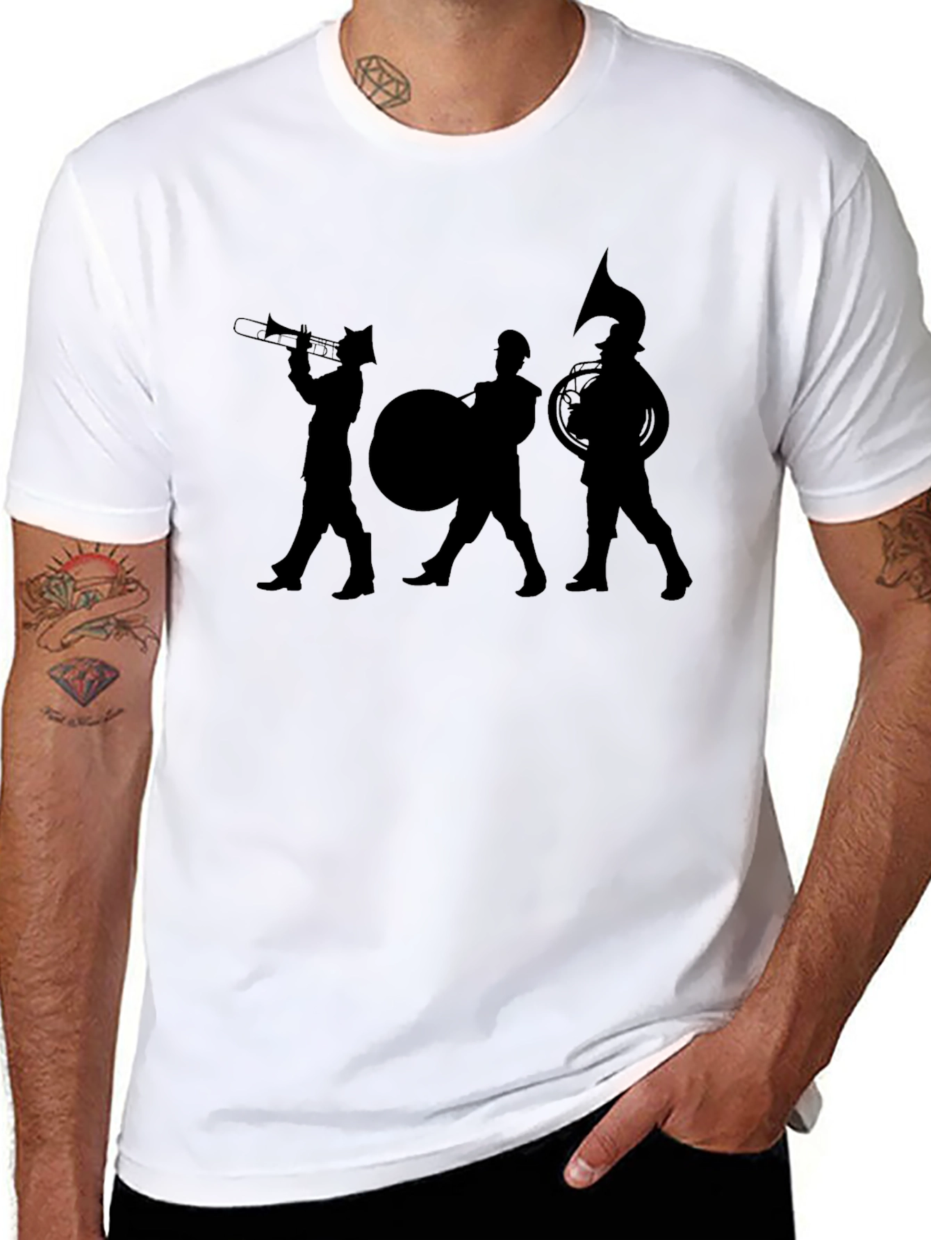 Marching Band Silhouette T-Shirt - Black