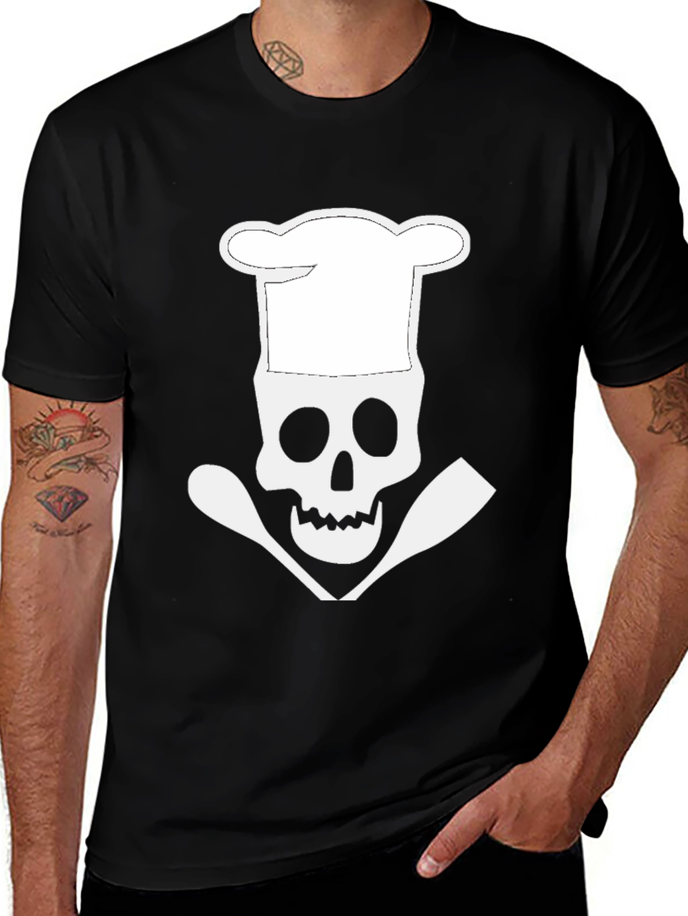 Chef Skull Graphic Tee - Culinary Skeleton T-Shirt