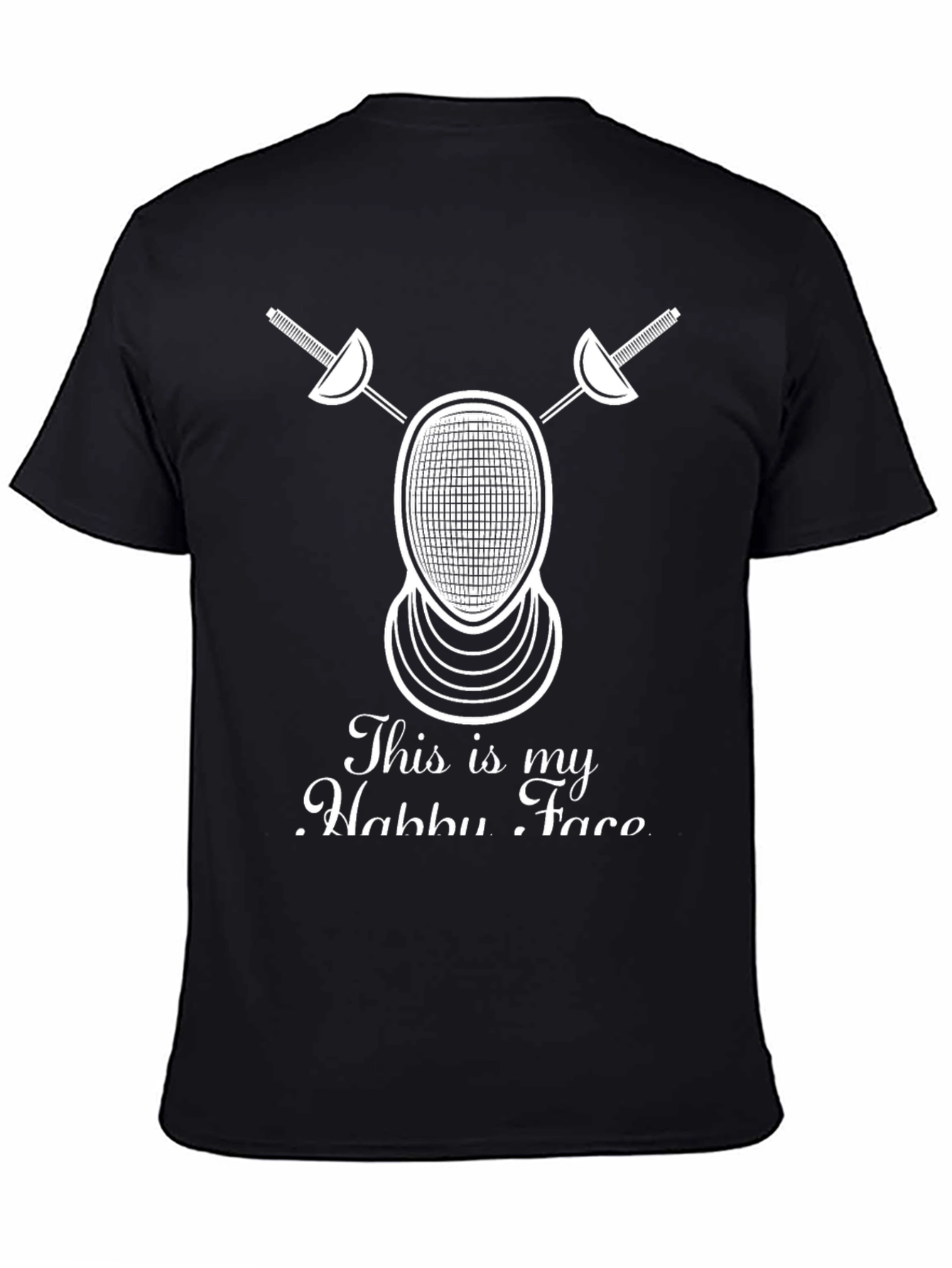 Fencing Hobby Face T-Shirt - Black