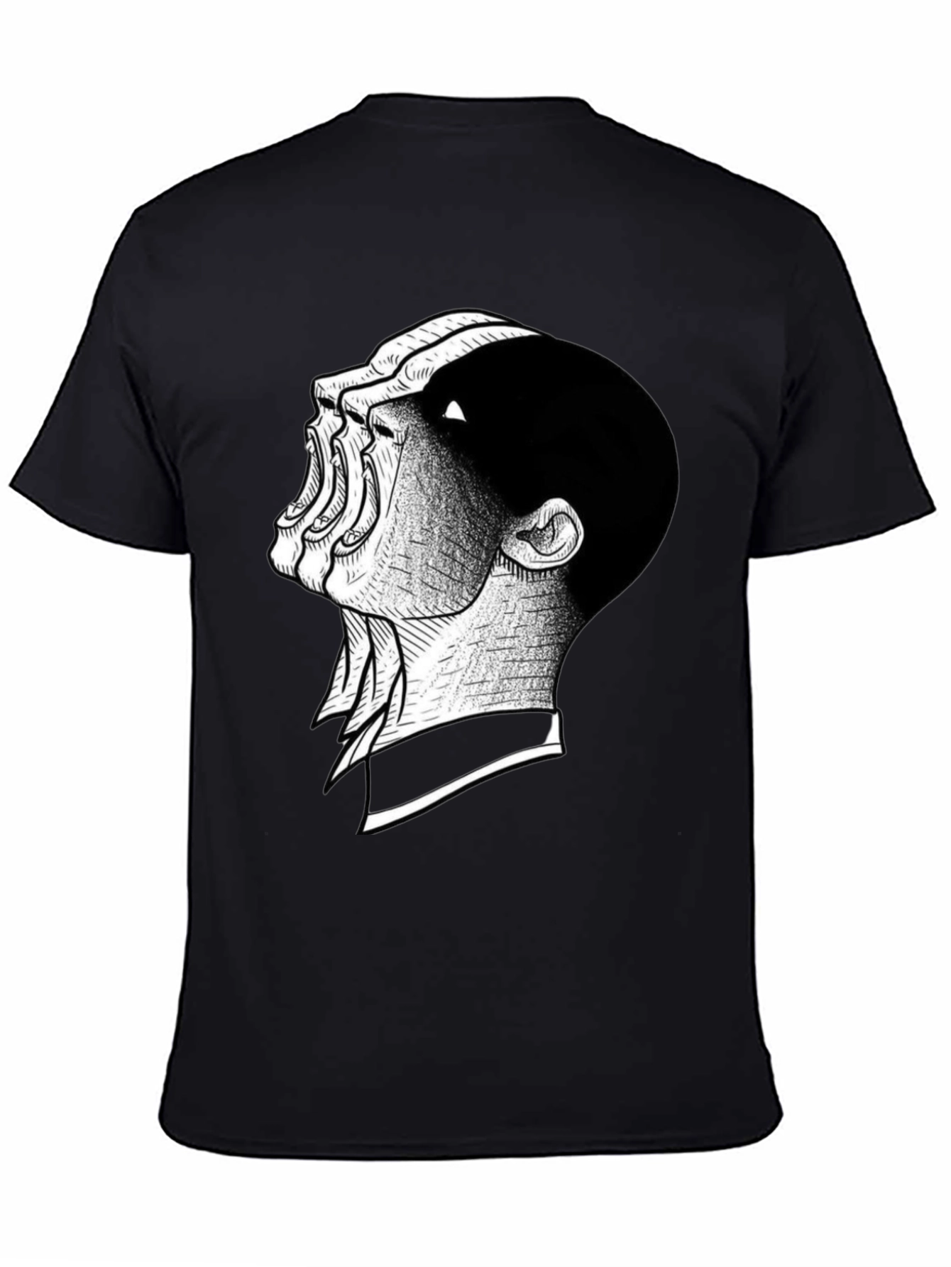 Distorted Scream Graphic Black T-Shirt