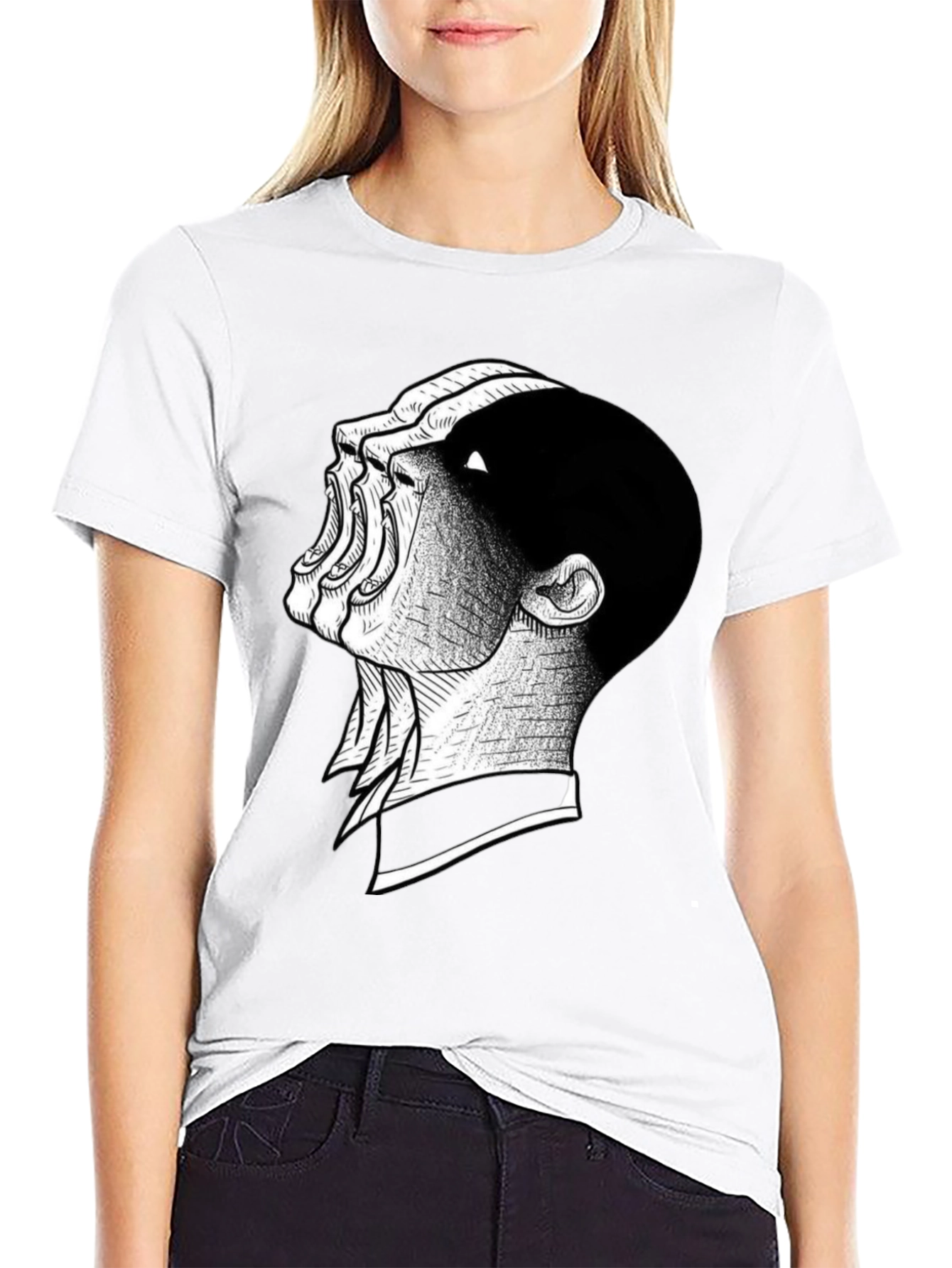 Distorted Scream Graphic Black T-Shirt