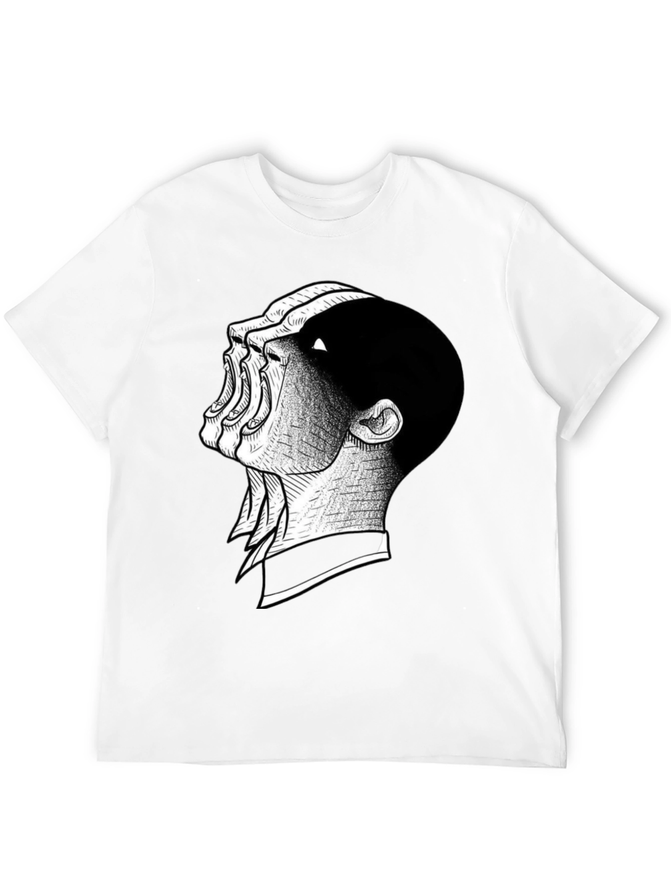 Distorted Scream Graphic Black T-Shirt