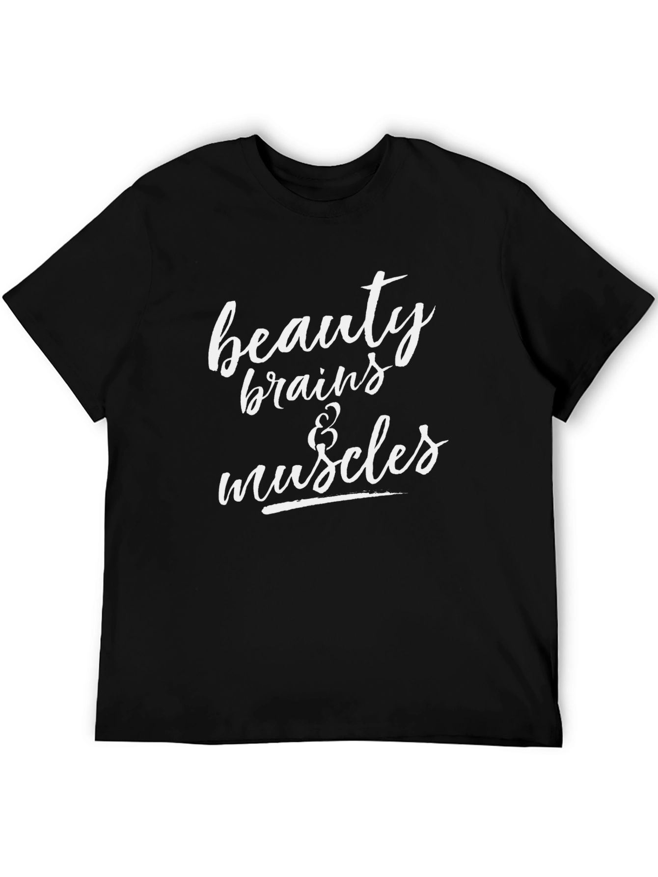 Beauty Brains & Muscles Graphic T-Shirt - Black