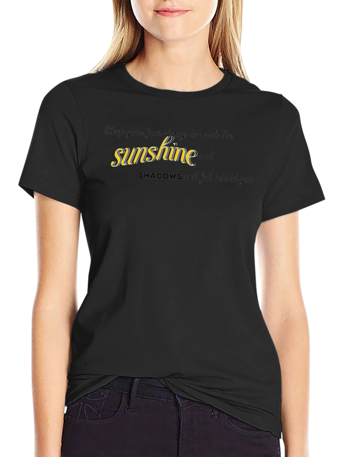 Sunshine Shadow Graphic Black T-Shirt