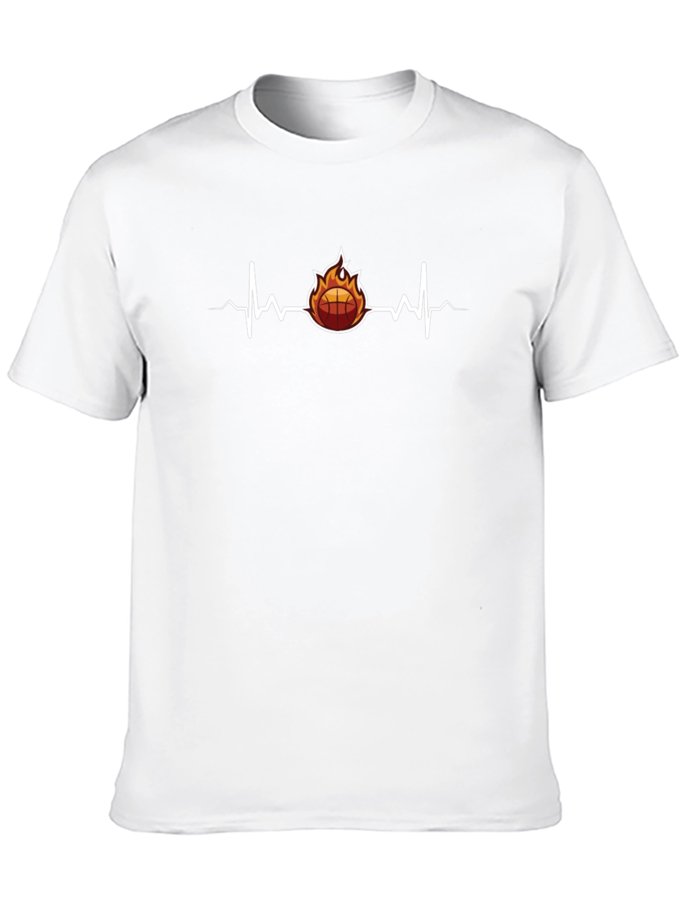 Fiery Basketball Heartbeat Graphic Tee
