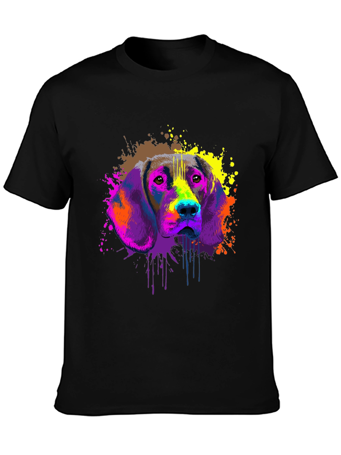 Colorful Dog Graphic T-Shirt