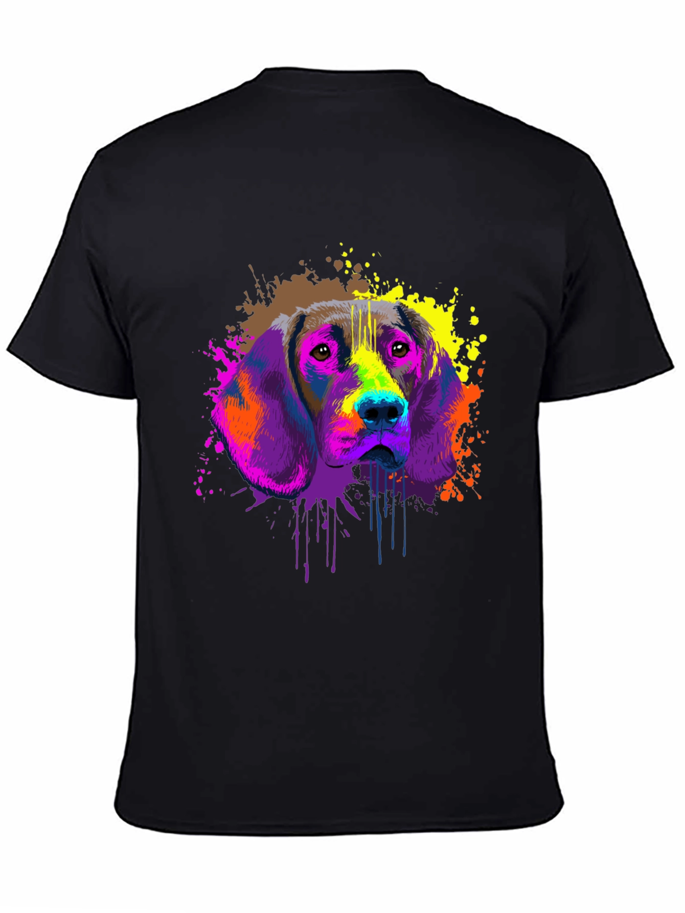 Colorful Dog Graphic T-Shirt