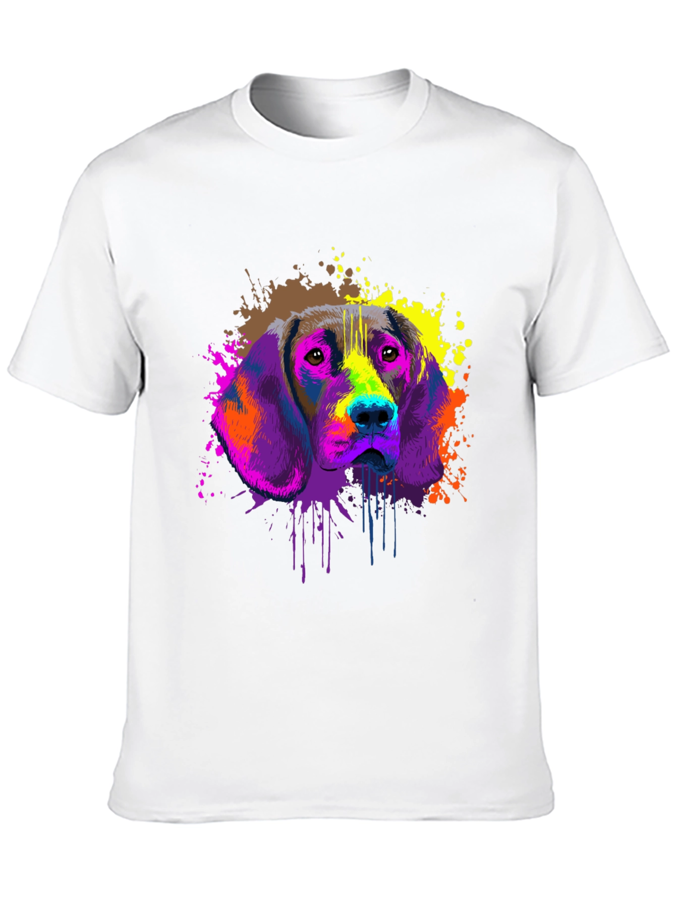 Colorful Dog Graphic T-Shirt