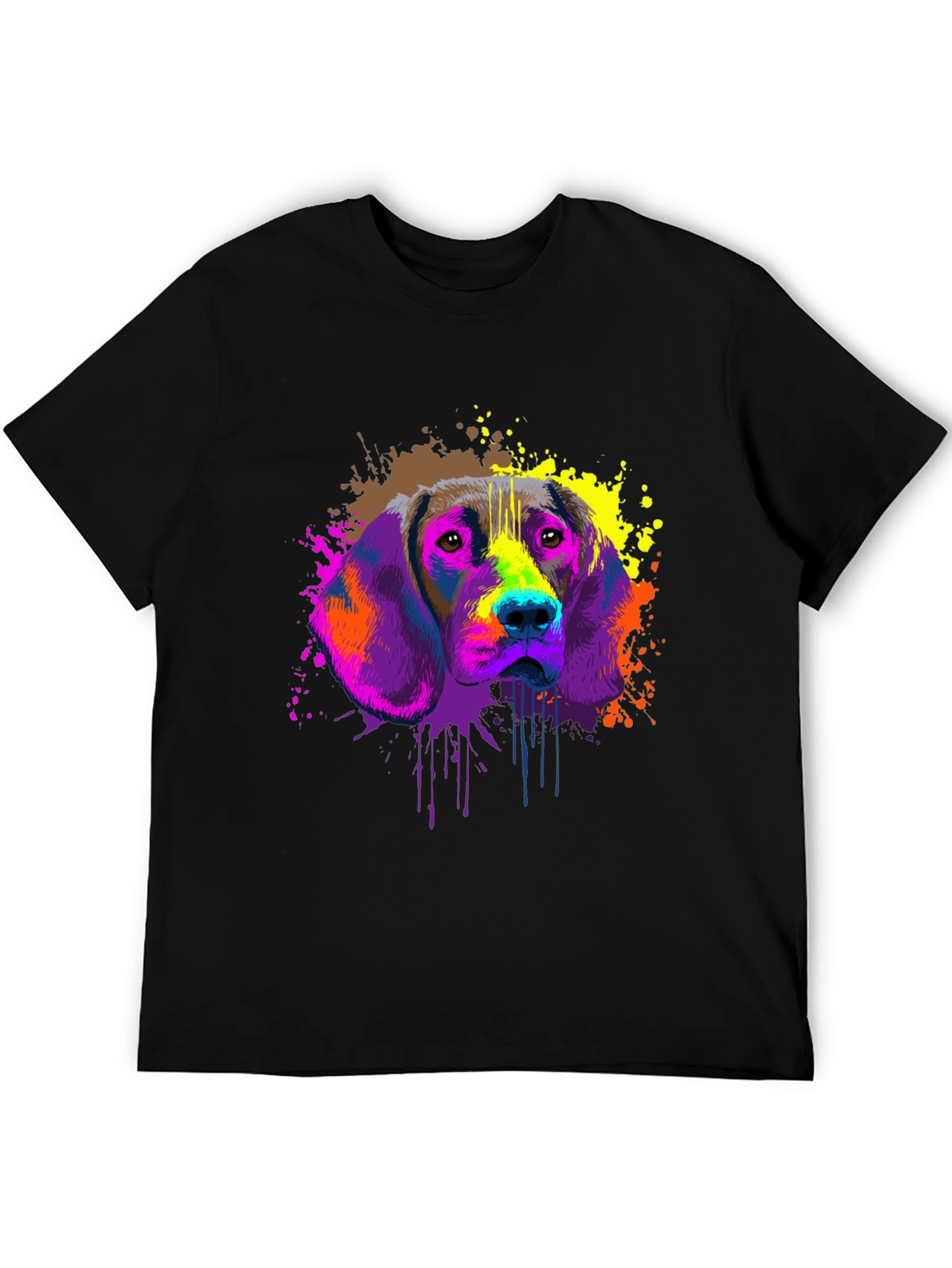 Colorful Dog Graphic T-Shirt