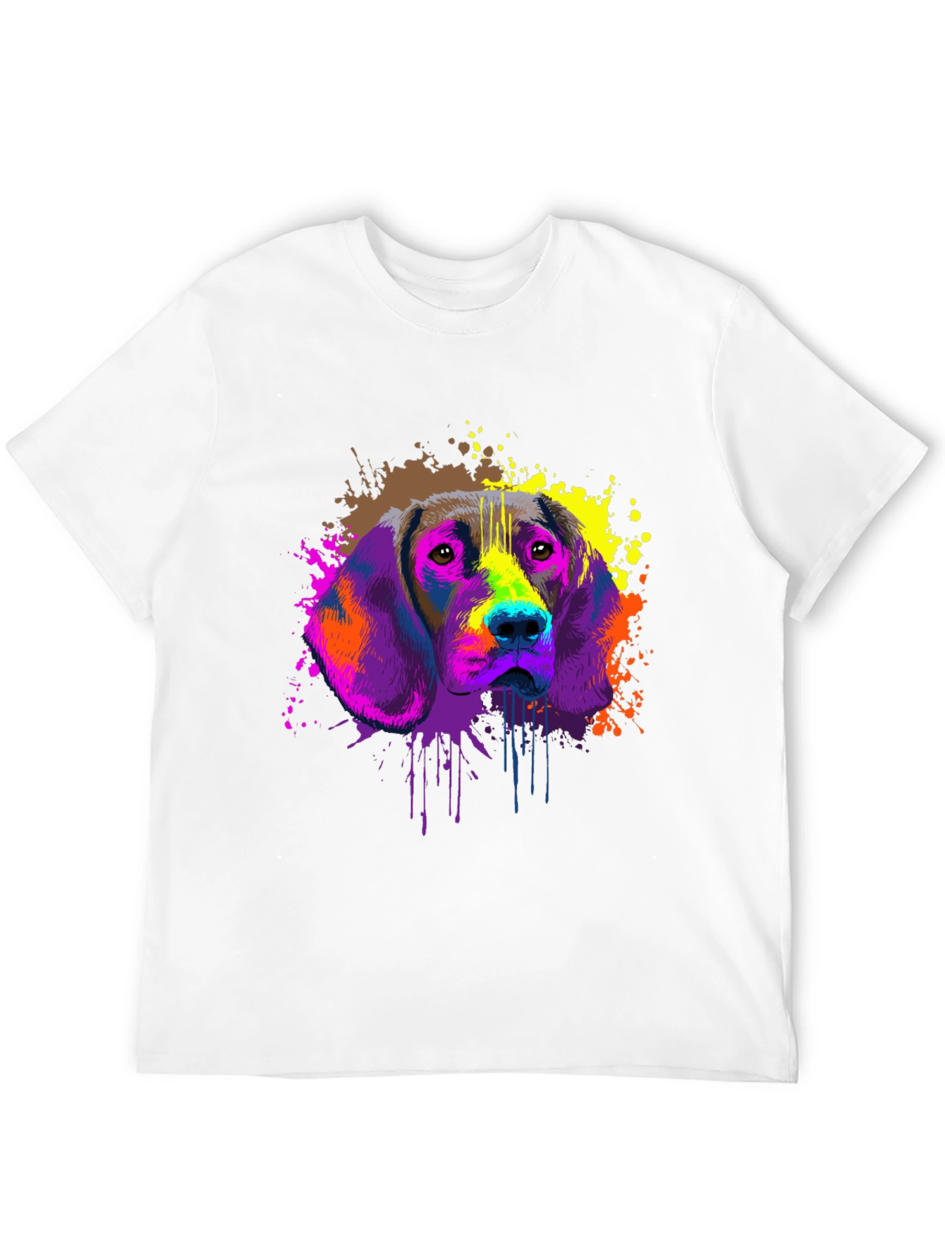 Colorful Dog Graphic T-Shirt