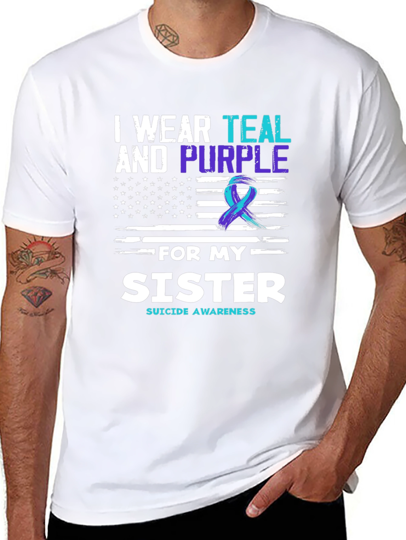 Teal and Purple Sister Suicide Awareness T-Shirt