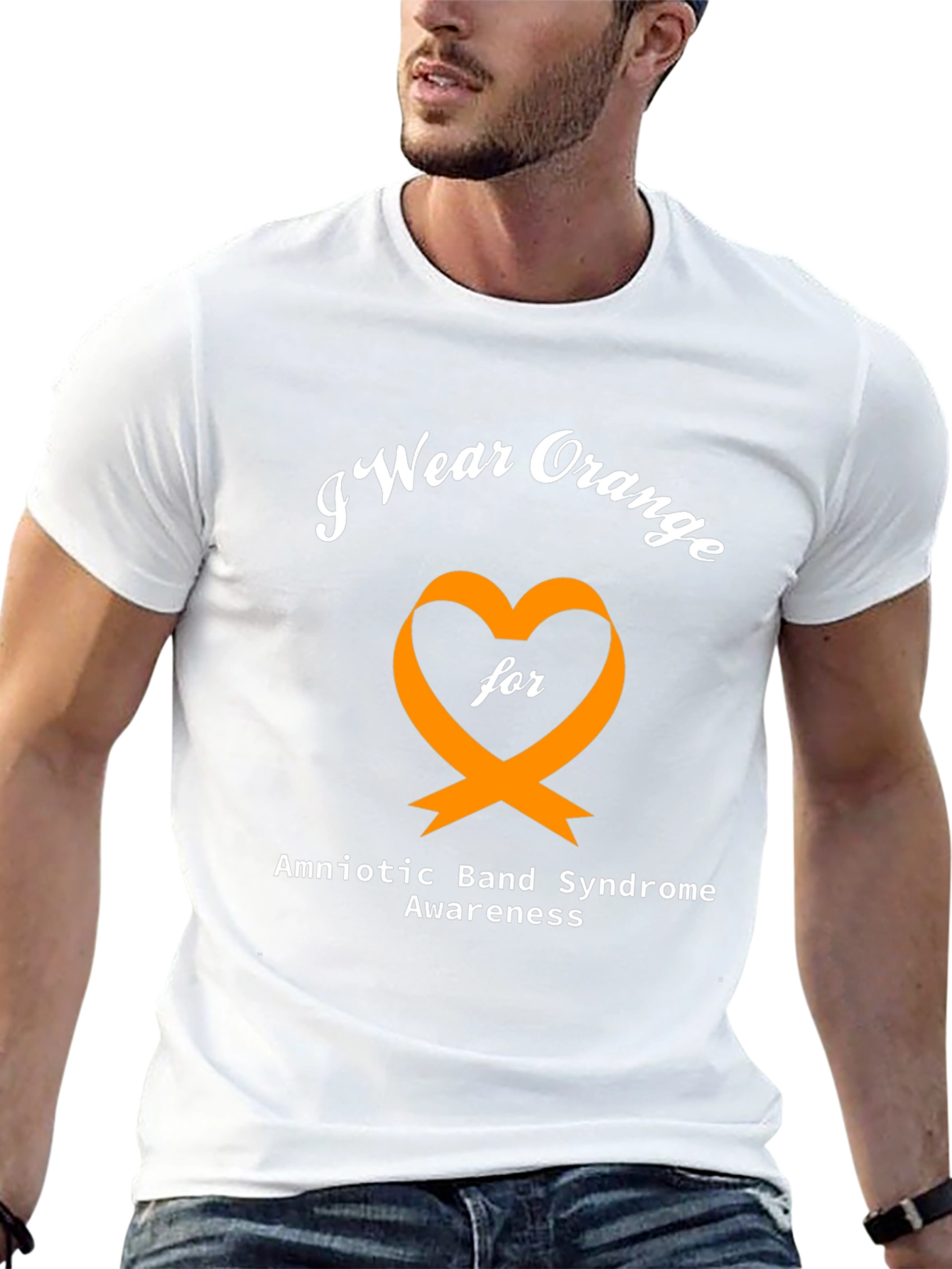 Orange Heart Amniotic Band Syndrome Awareness T-Shirt