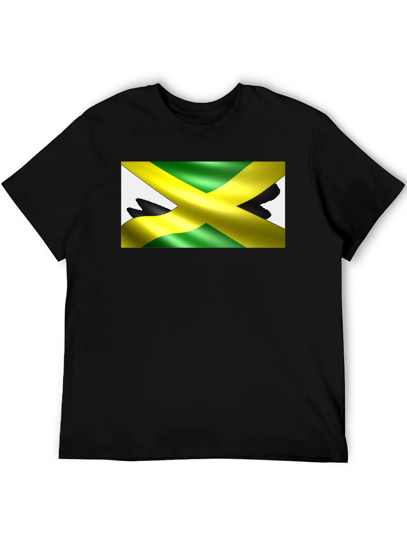 Jamaica Flag T-Shirt - Black Crew Neck Tee