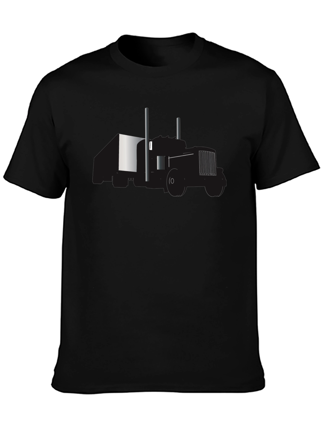 Abstract Tractor Graphic Black T-Shirt