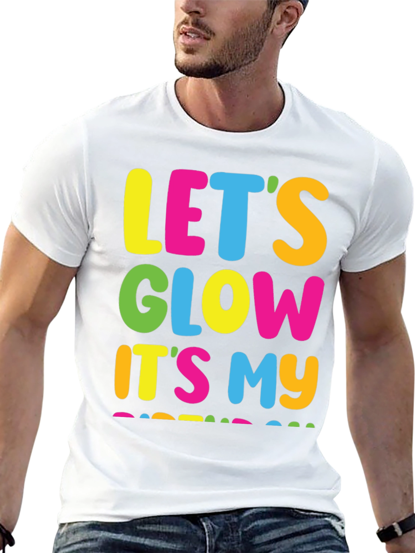 Lets Glow Its My Birthday Black T-Shirt
