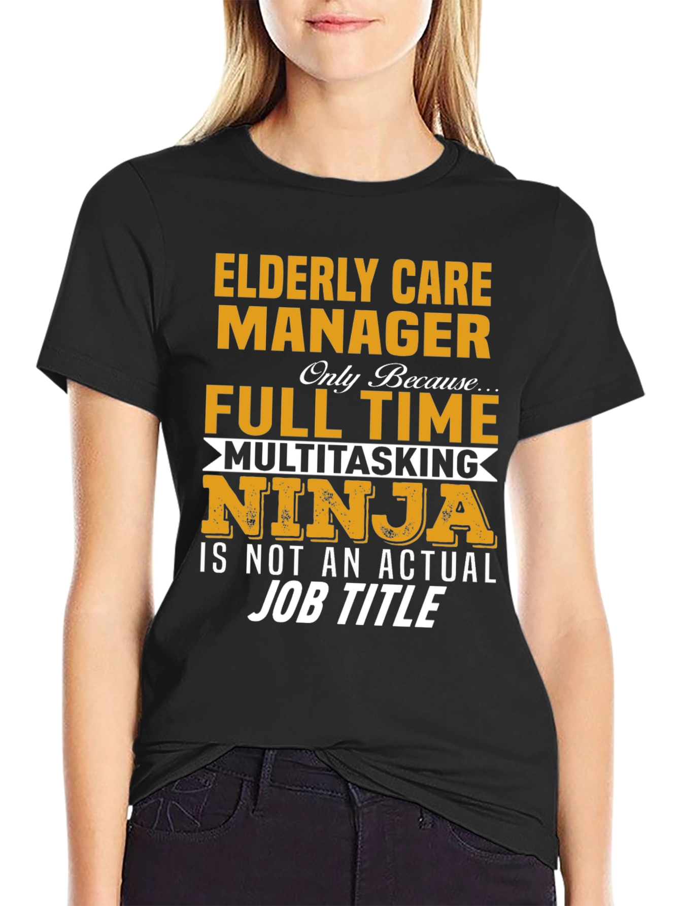 Elderly Care Manager Full Time Ninja T-Shirt