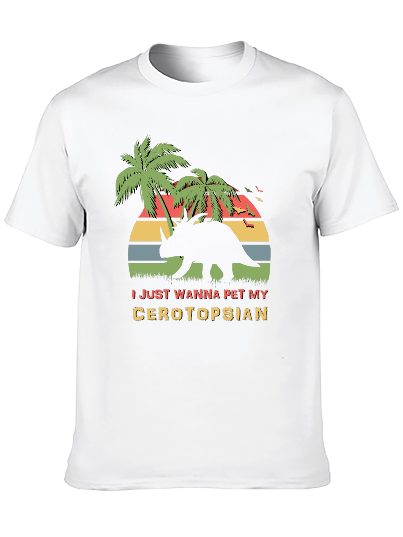 Ceratopsian Pet T-Shirt - Retro Dinosaur Tee