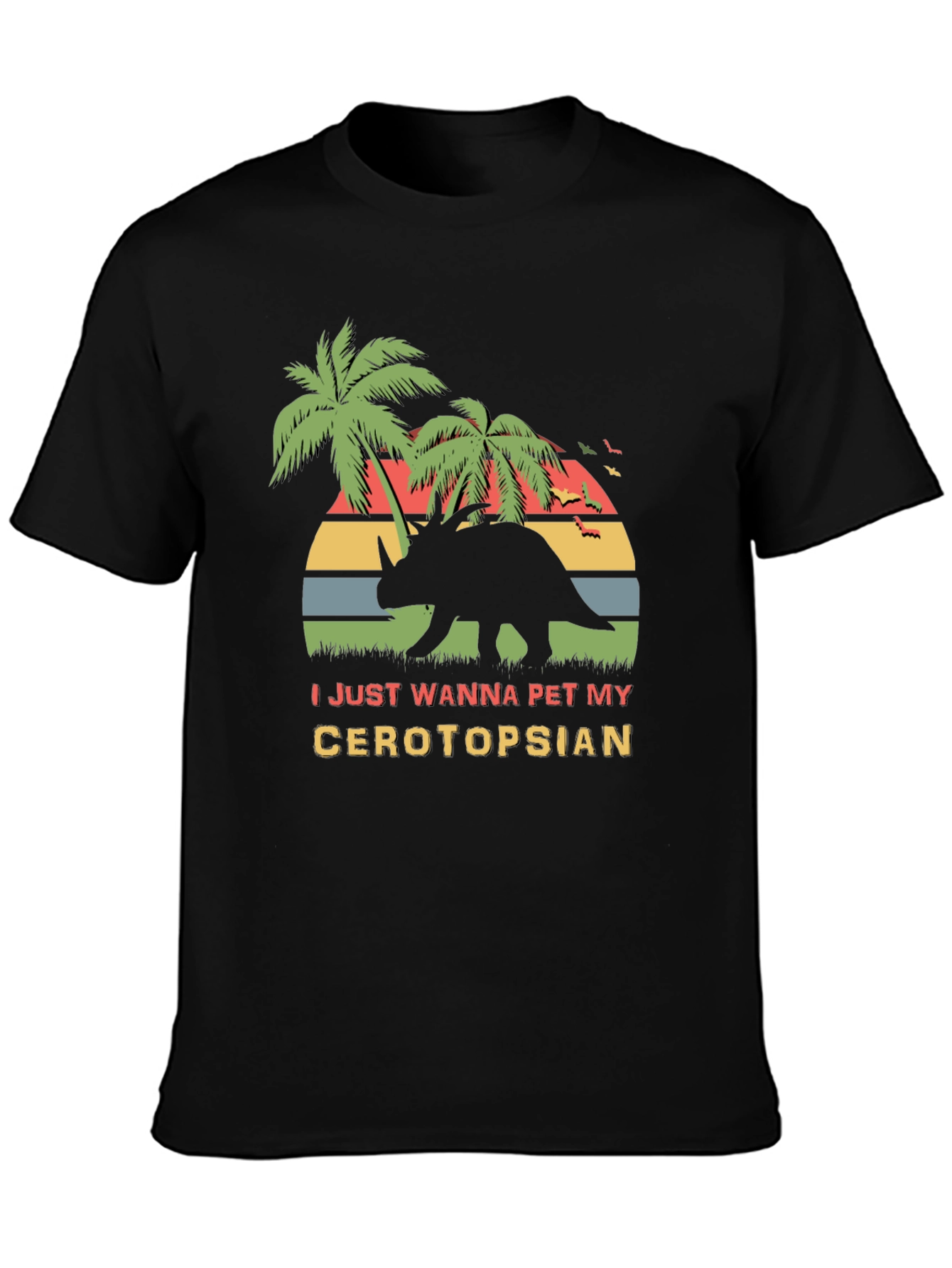Ceratopsian Pet T-Shirt - Retro Dinosaur Tee