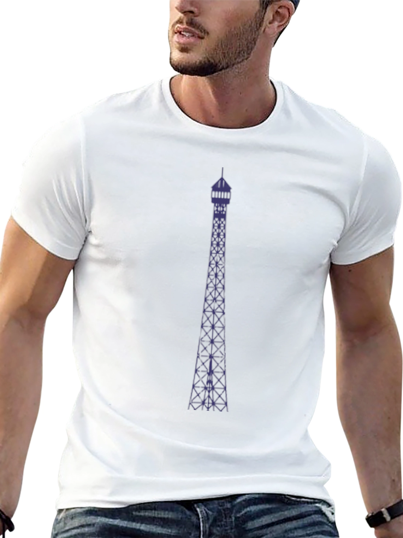 Tower Graphic Tee - Modern Mens Black T-Shirt