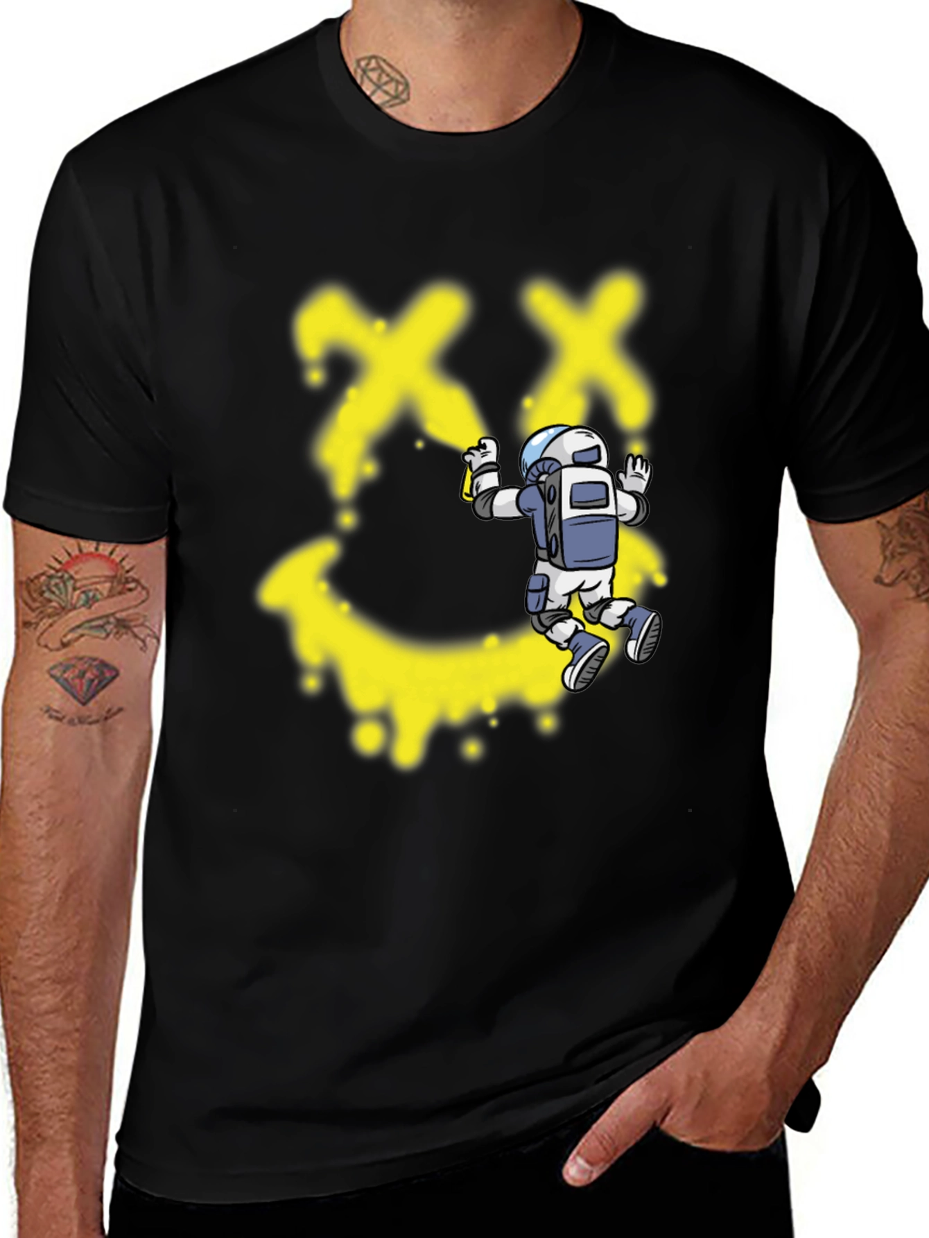 Graffiti Astronaut Black T-Shirt - Modern Streetwear
