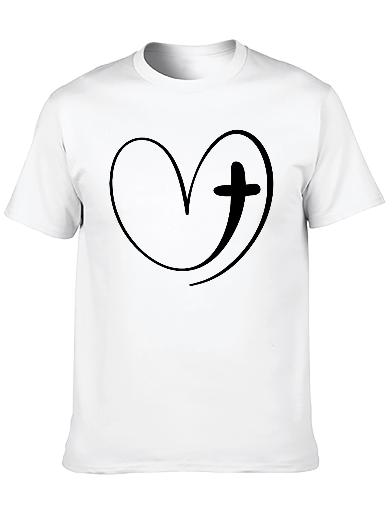 Heart & Cross Graphic Tee - Stylish Christian Apparel