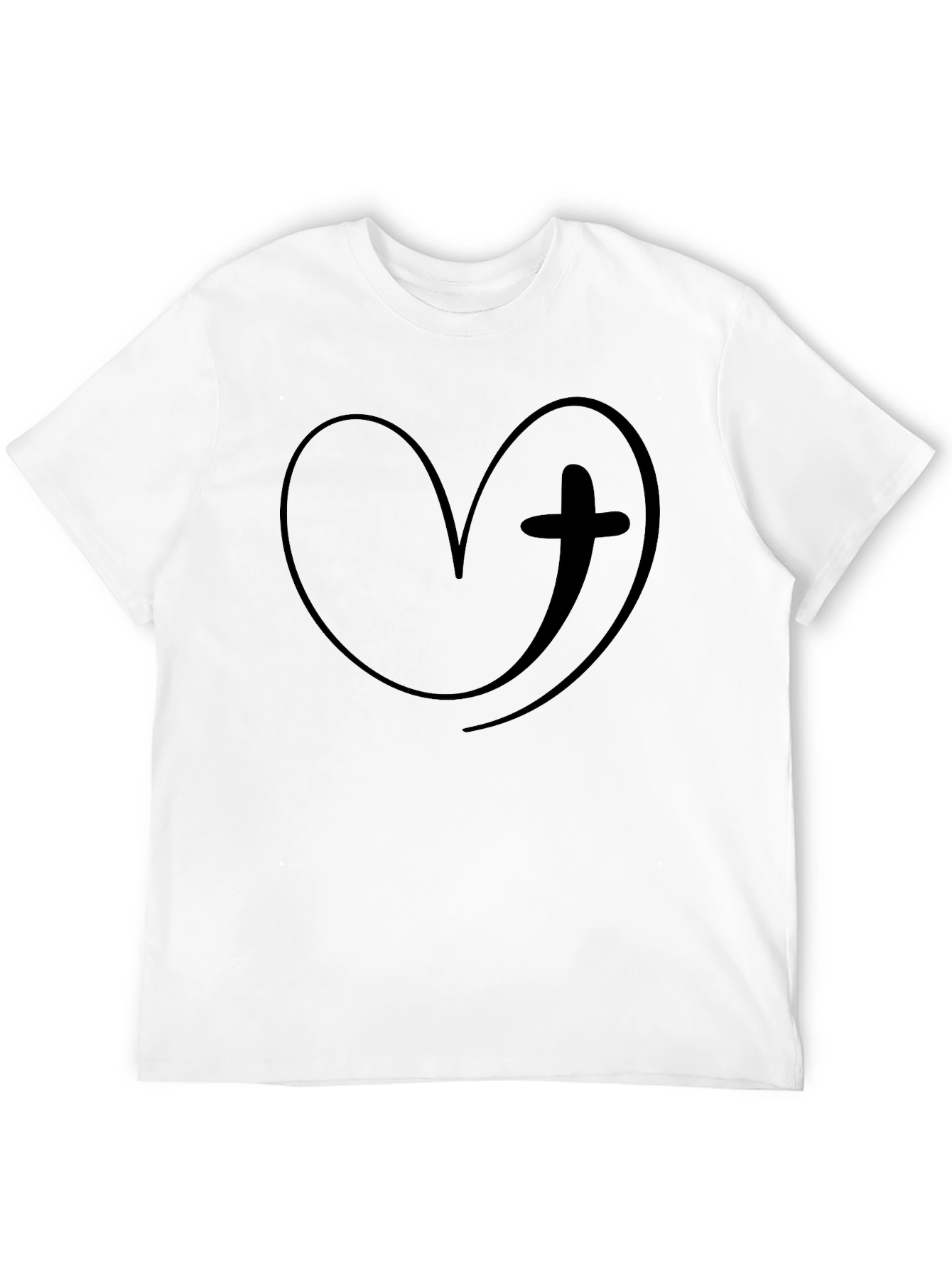 Heart & Cross Graphic Tee - Stylish Christian Apparel