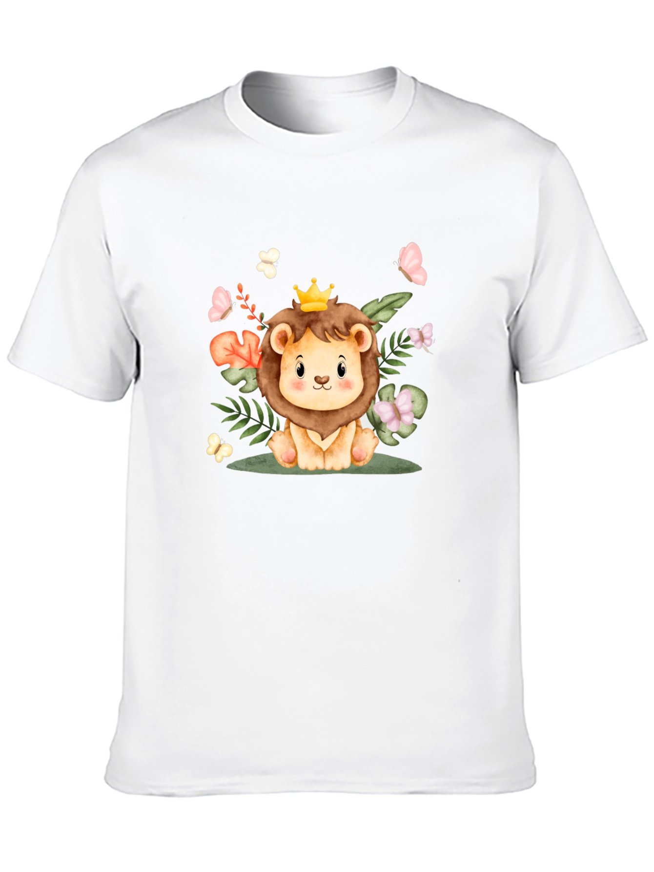 Cute Lion King Graphic Tee - Black Cotton Blend