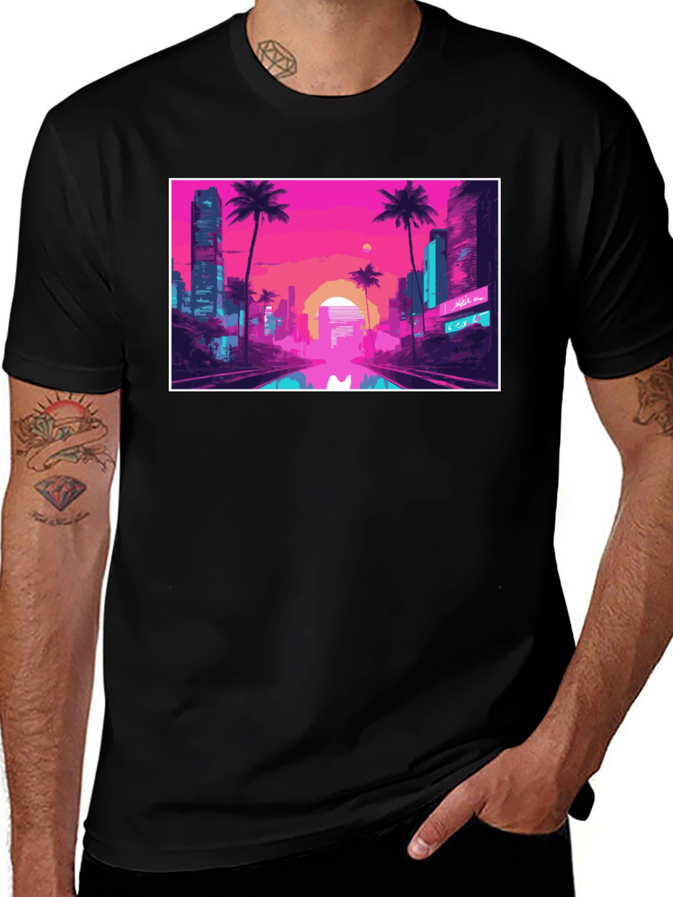 Vaporwave City T-Shirt - Retro Aesthetic Tee