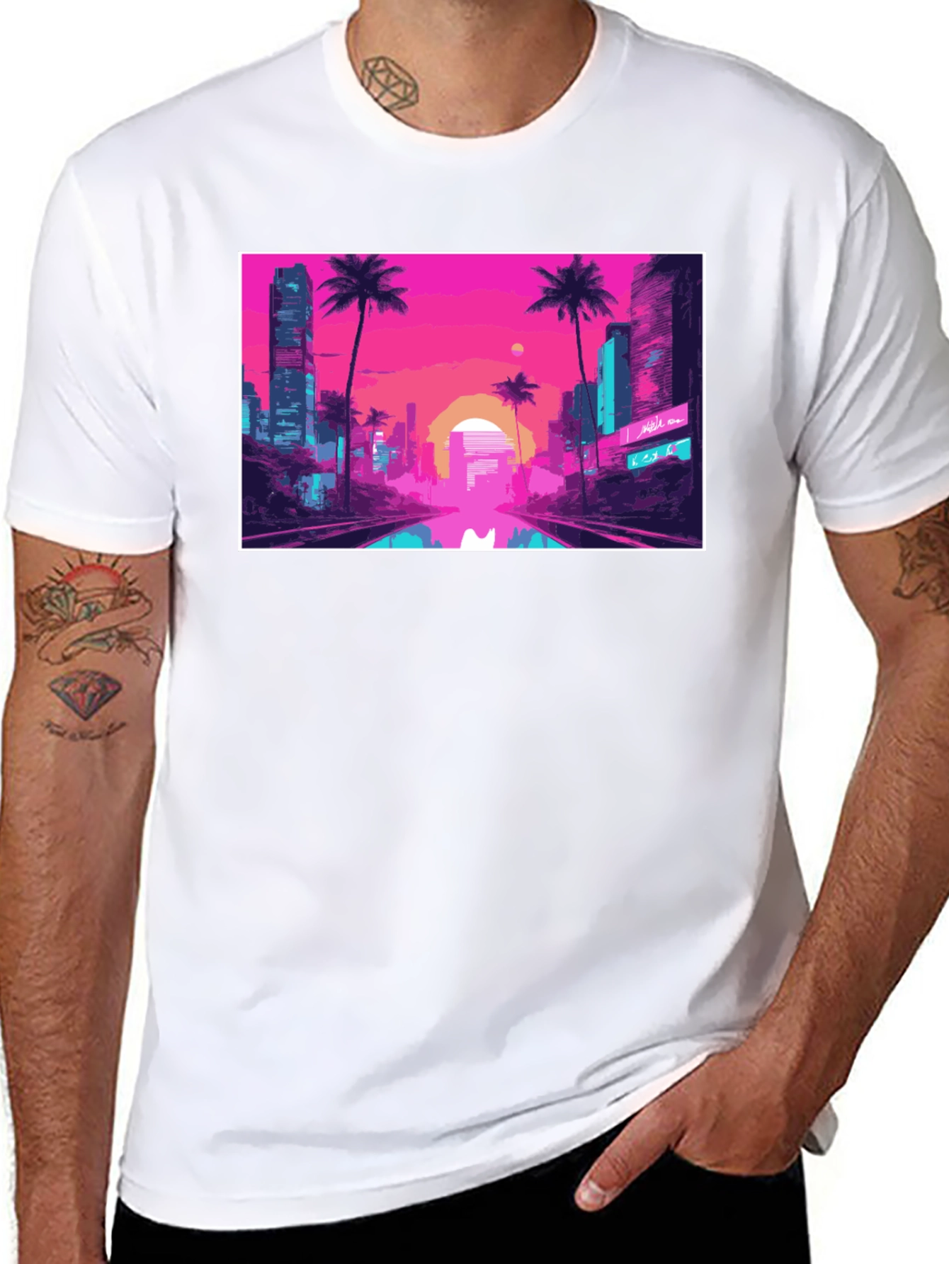 Vaporwave City T-Shirt - Retro Aesthetic Tee