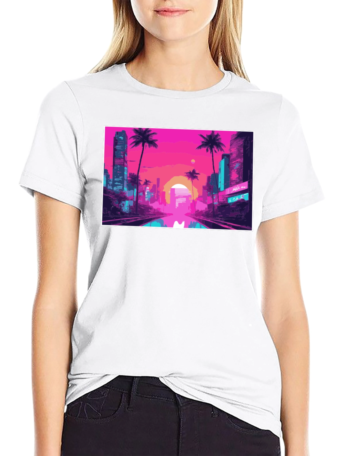 Vaporwave City T-Shirt - Retro Aesthetic Tee