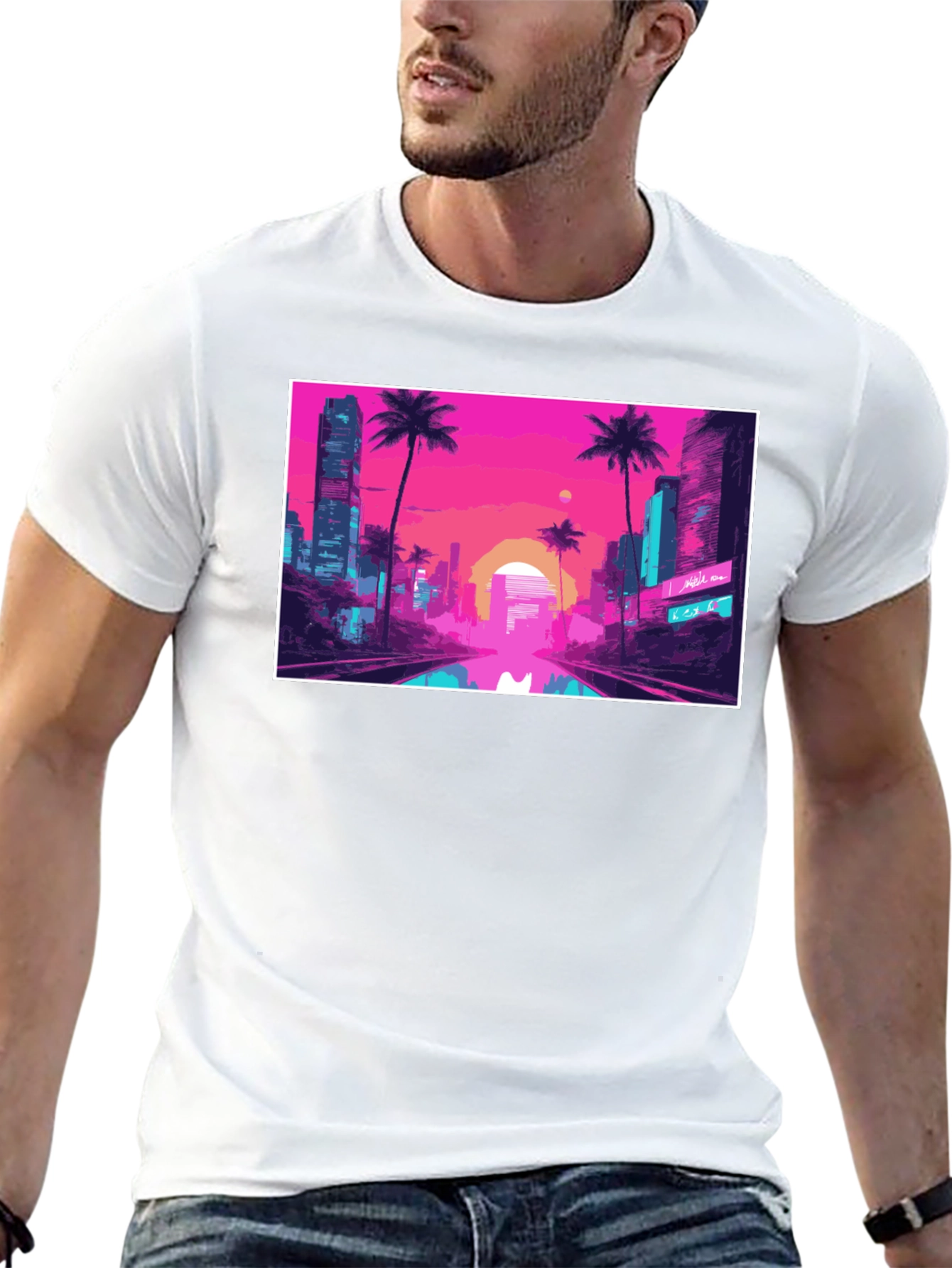 Vaporwave City T-Shirt - Retro Aesthetic Tee