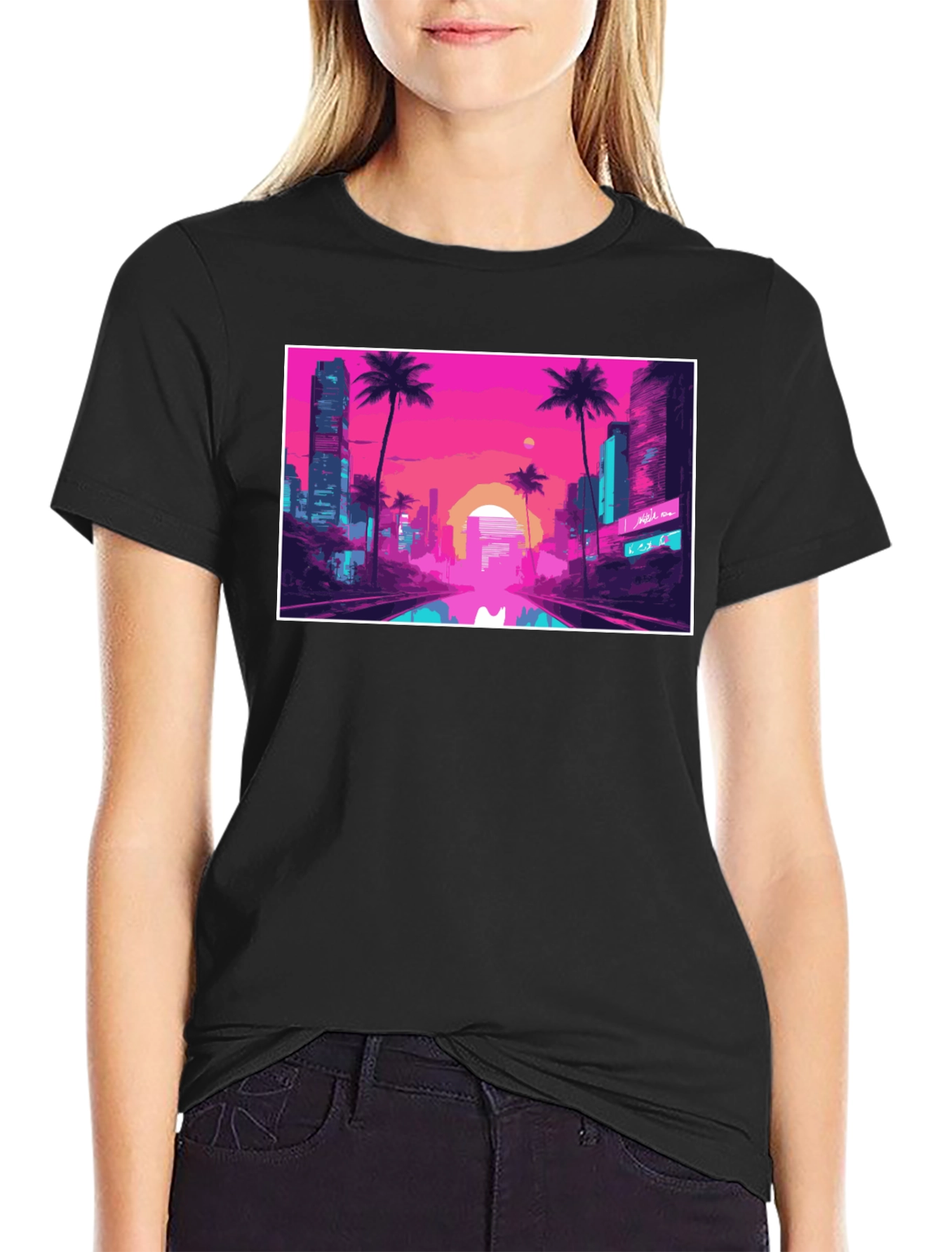 Vaporwave City T-Shirt - Retro Aesthetic Tee
