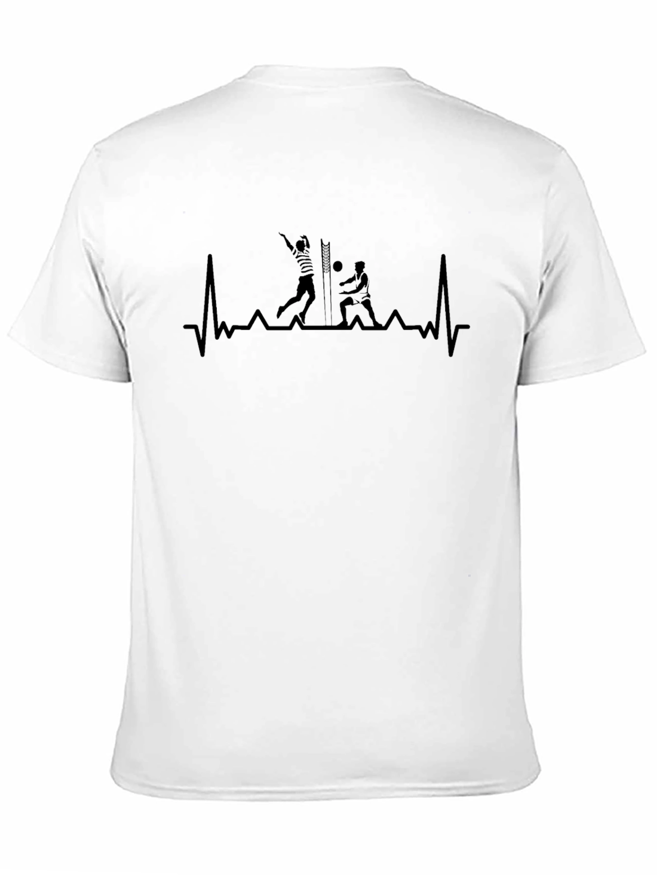 Volleyball Heartbeat T-Shirt - Black