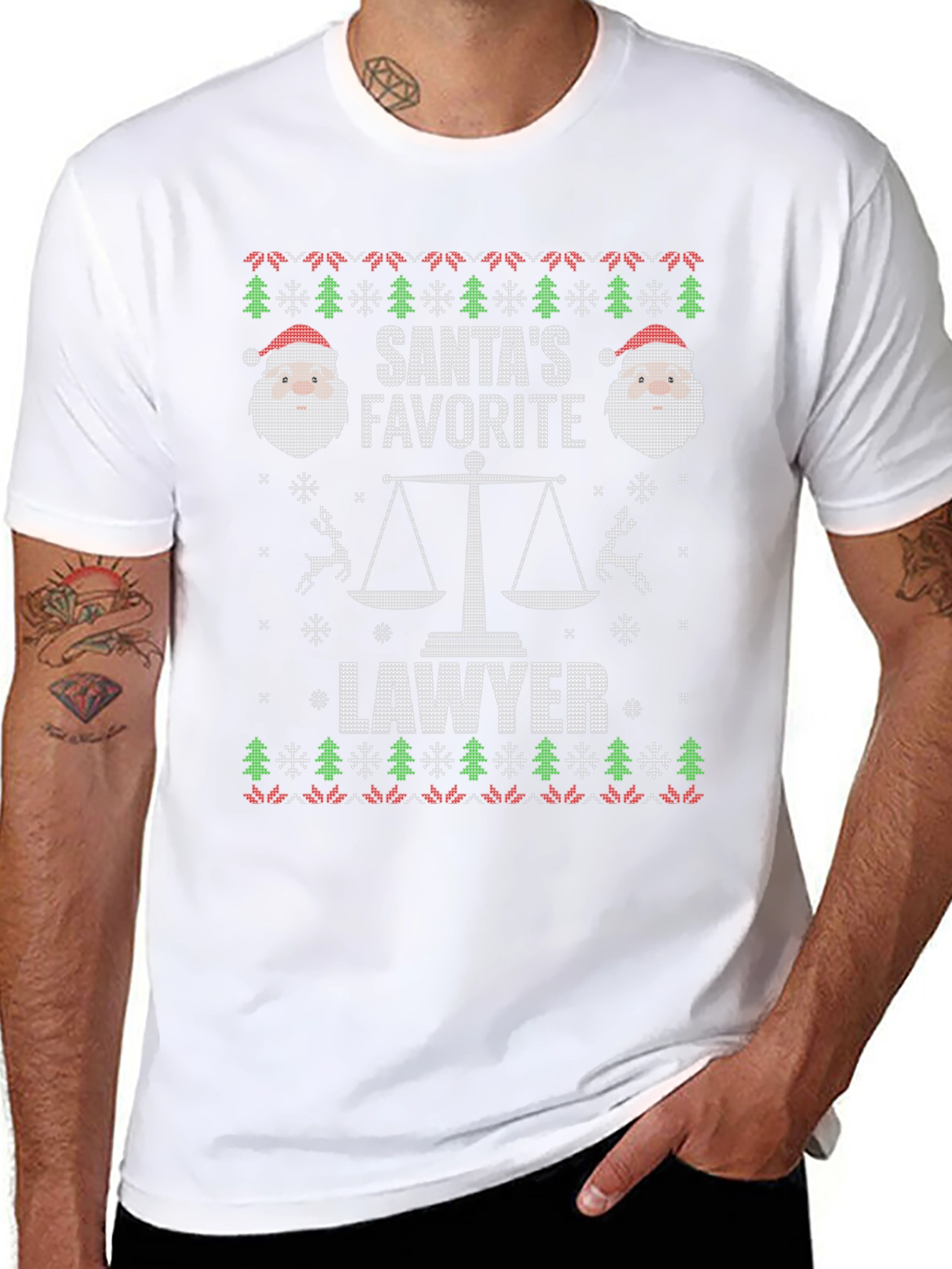 Santas Favorite Lawyer Ugly Christmas Sweater T-Shirt