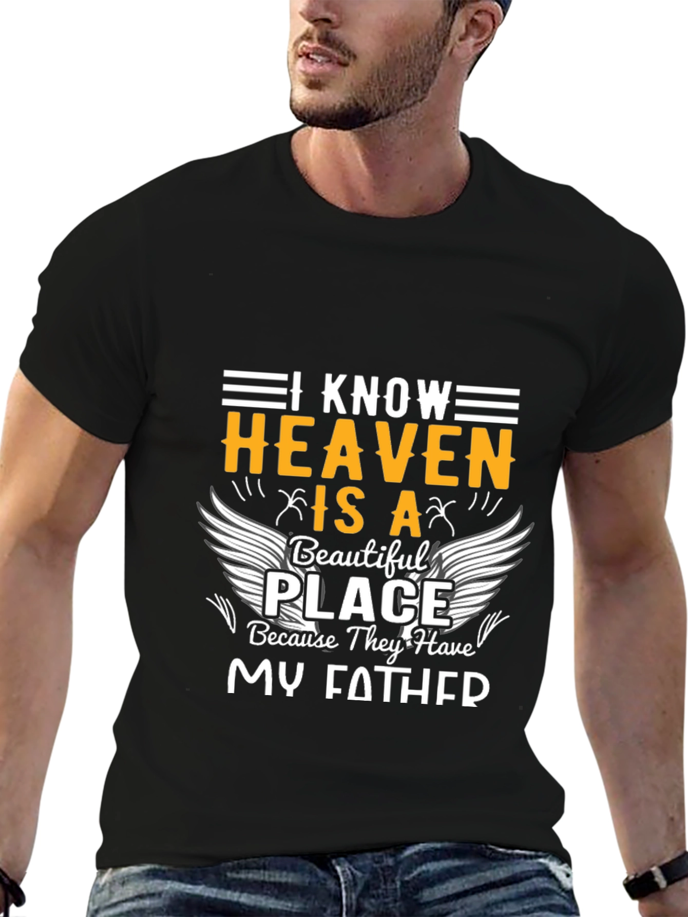 Heavenly Father Memorial Black T-Shirt