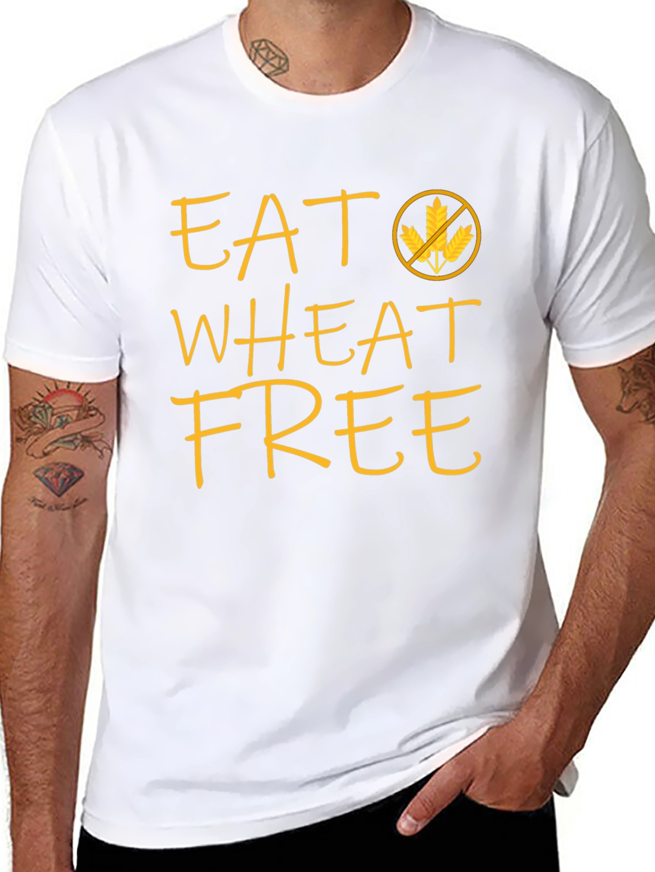 Eat Wheat Free Black T-Shirt - Gluten Sensitive Apparel