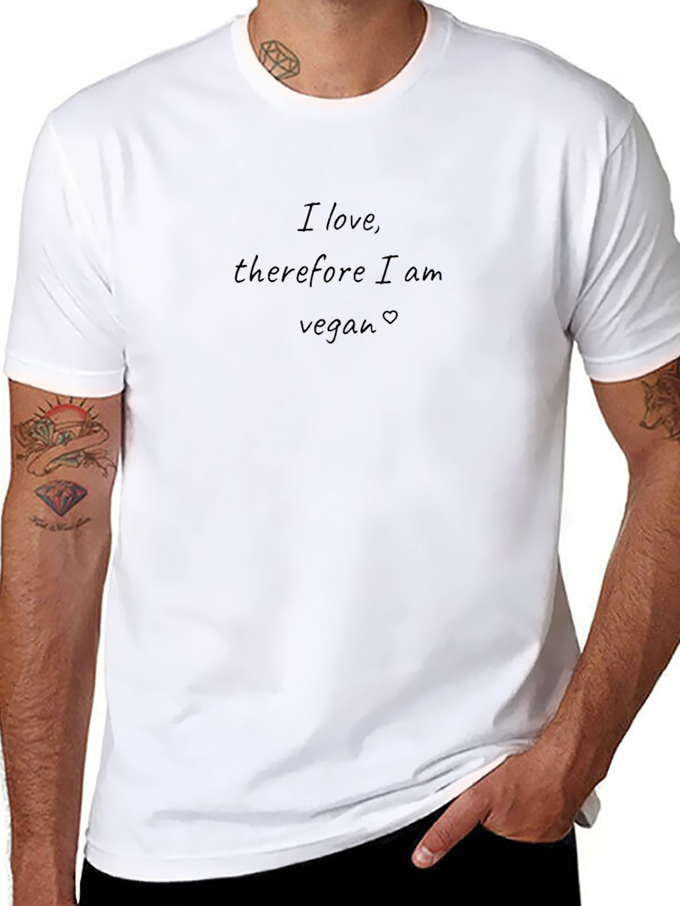 I Love Therefore I Am Vegan T-Shirt