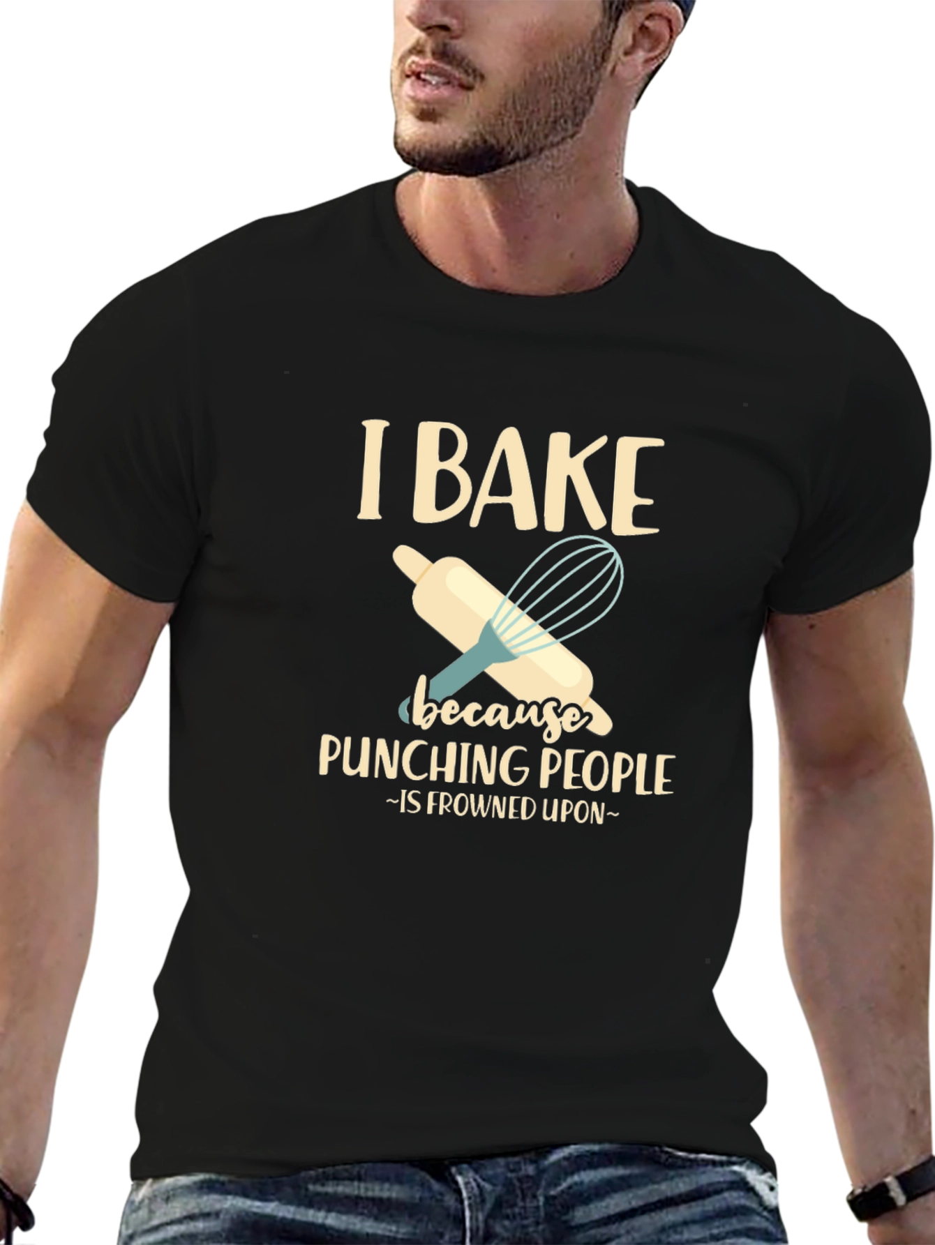 I Bake Because Punching People is Frowned Upon T-Shirt