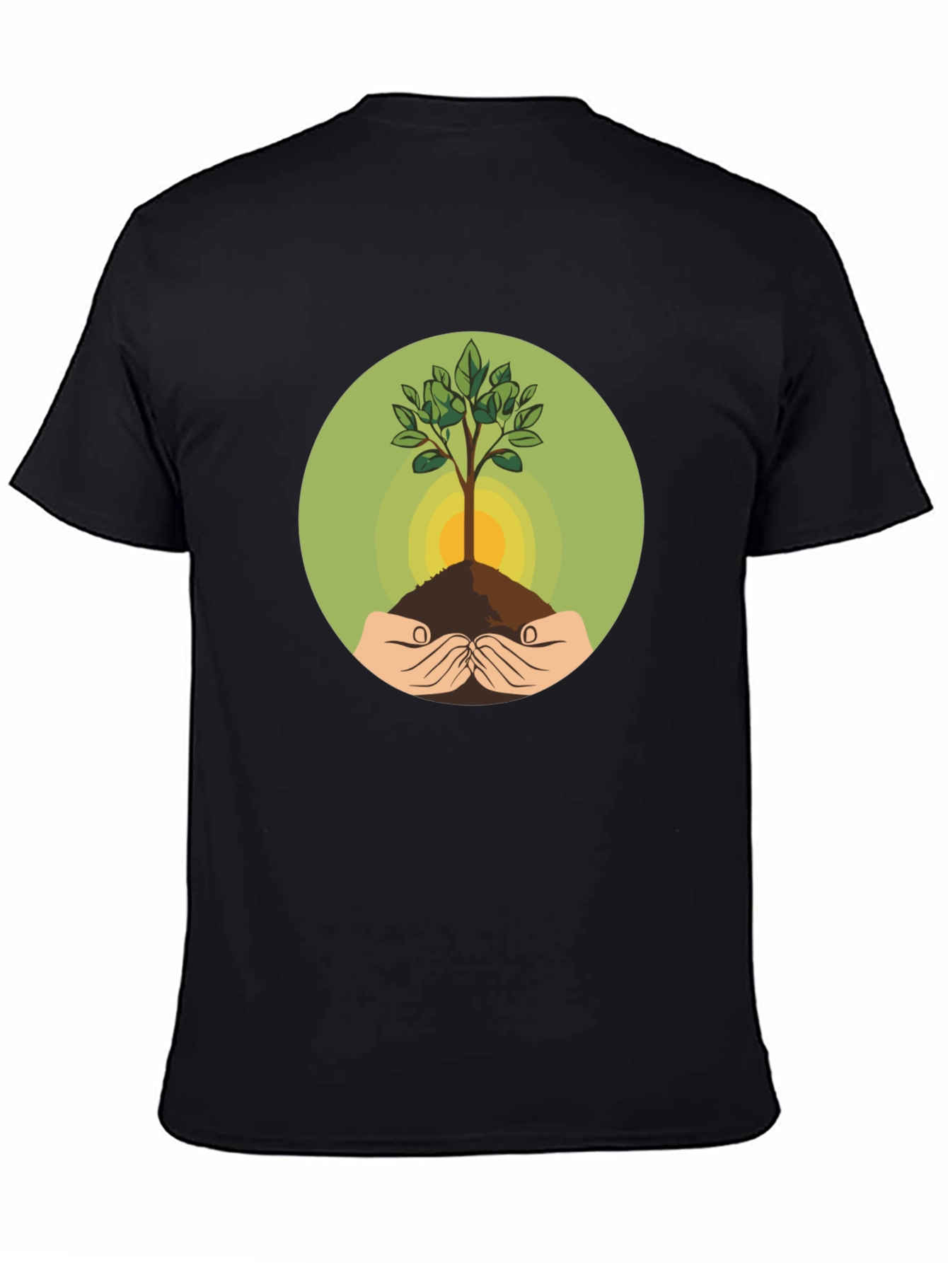 Eco-Friendly Tree Graphic Black T-Shirt