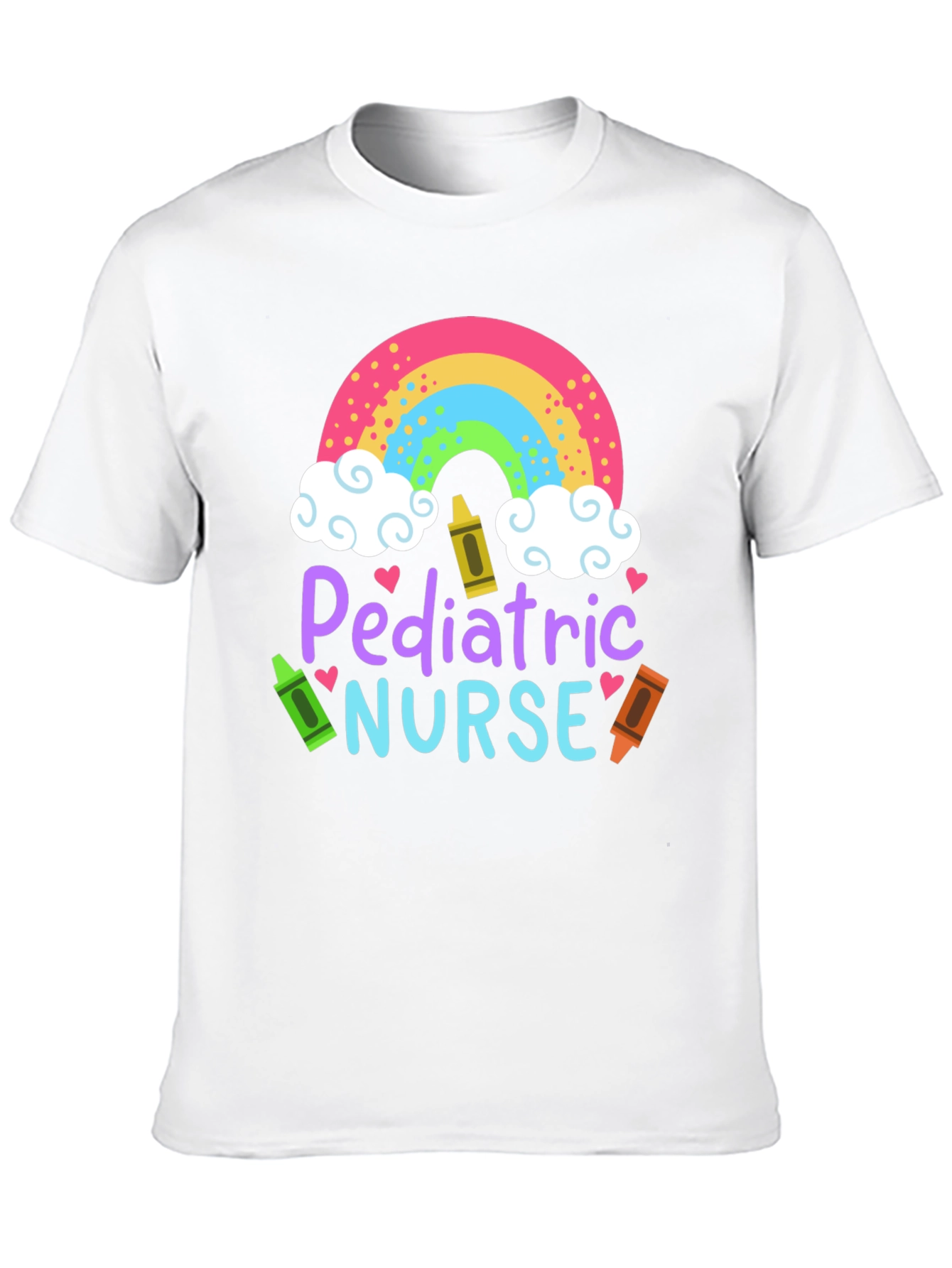 Pediatric Nurse Rainbow Crayon T-Shirt