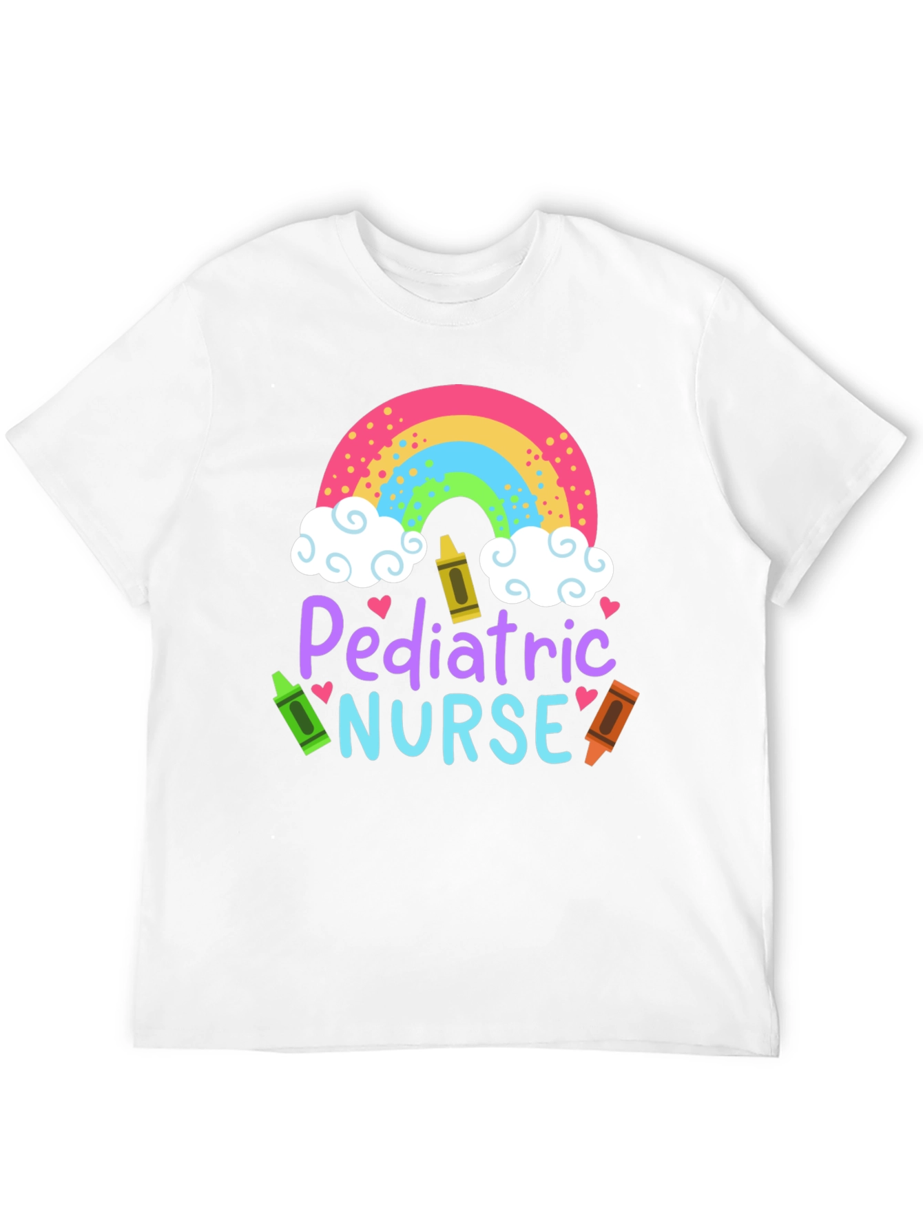 Pediatric Nurse Rainbow Crayon T-Shirt