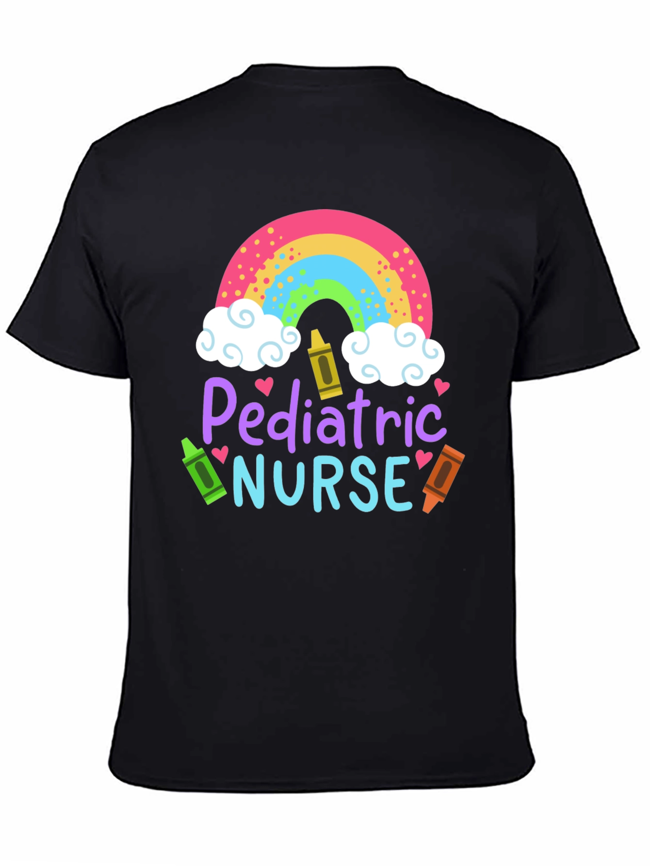 Pediatric Nurse Rainbow Crayon T-Shirt