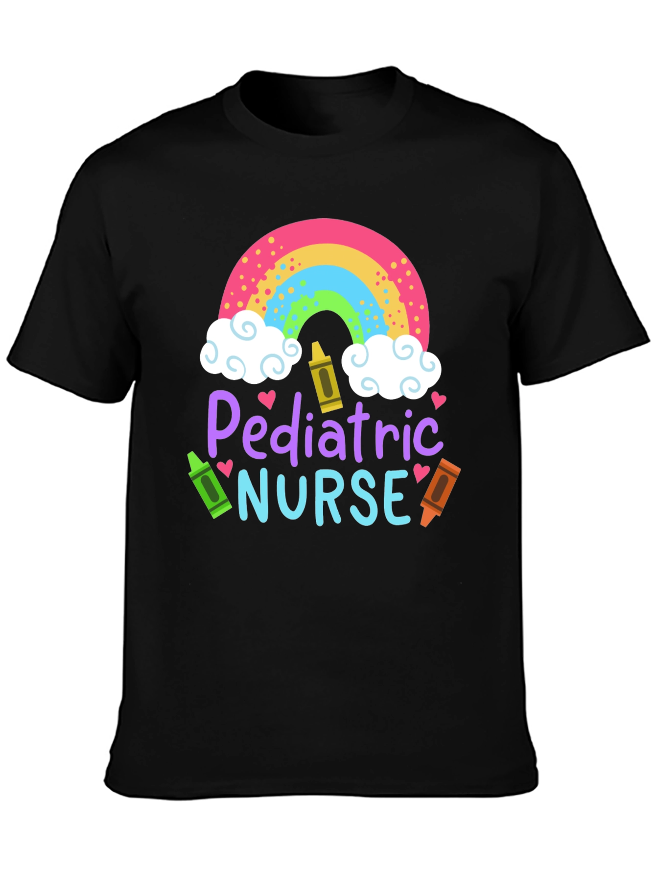Pediatric Nurse Rainbow Crayon T-Shirt