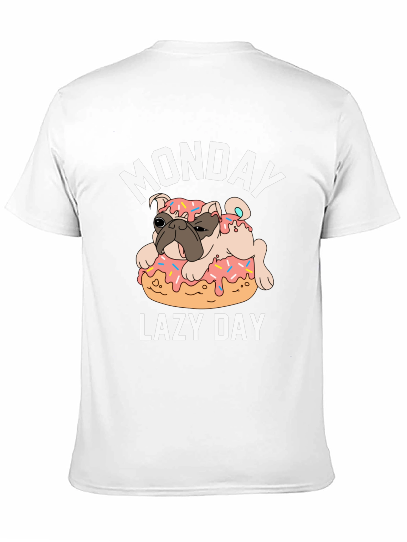 Monday Lazy Day Pug Donut T-Shirt