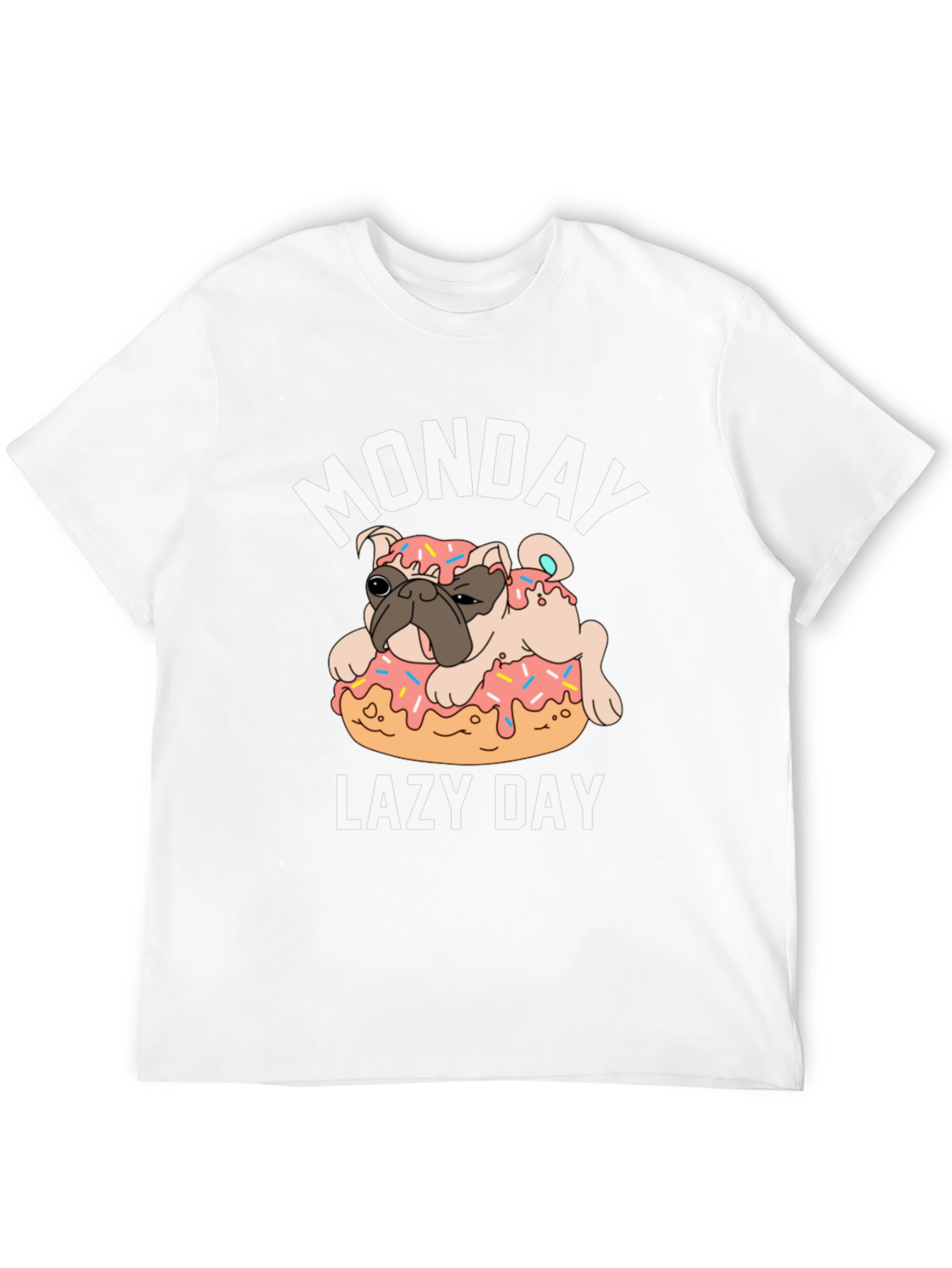Monday Lazy Day Pug Donut T-Shirt