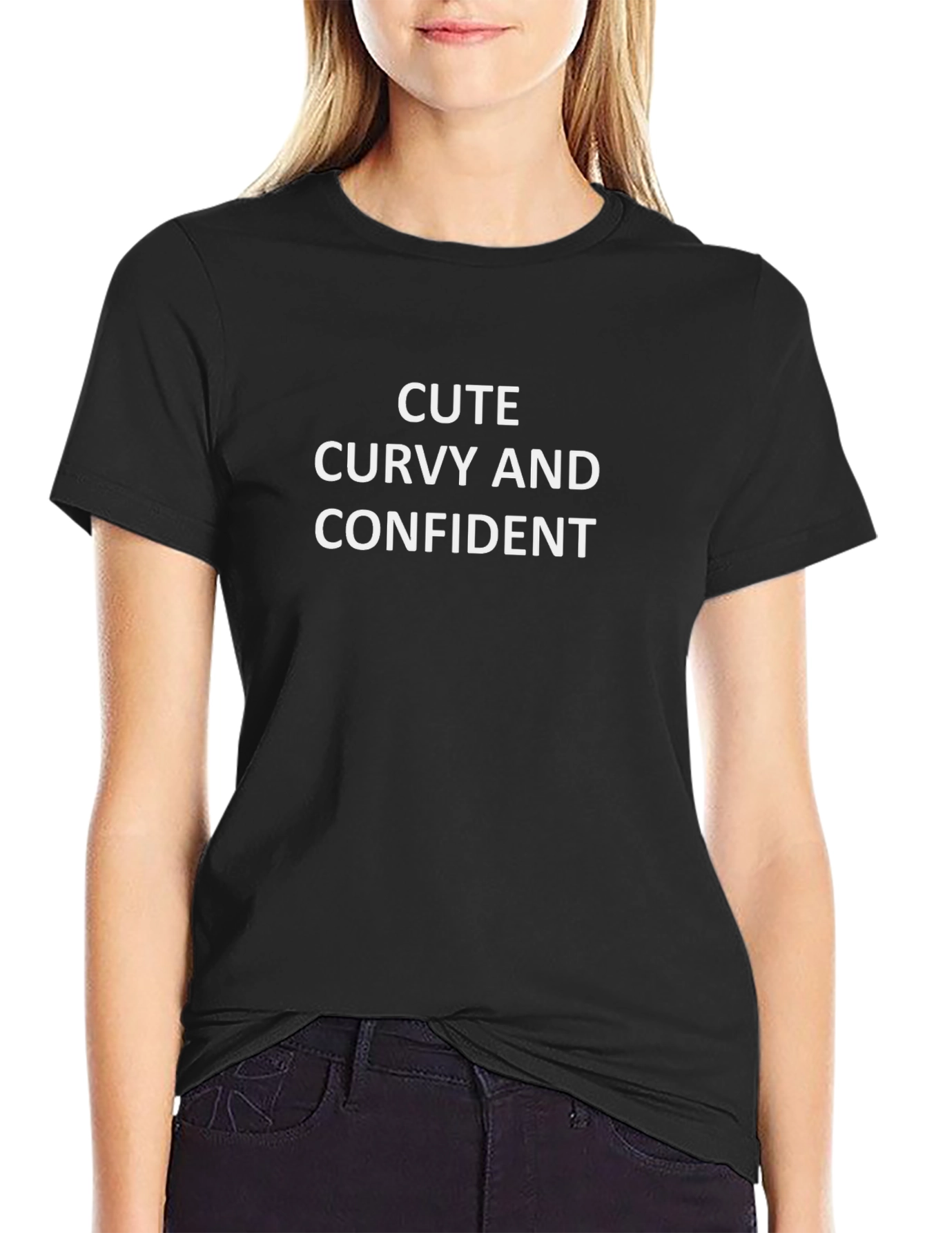 Cute Curvy and Confident Black T-Shirt
