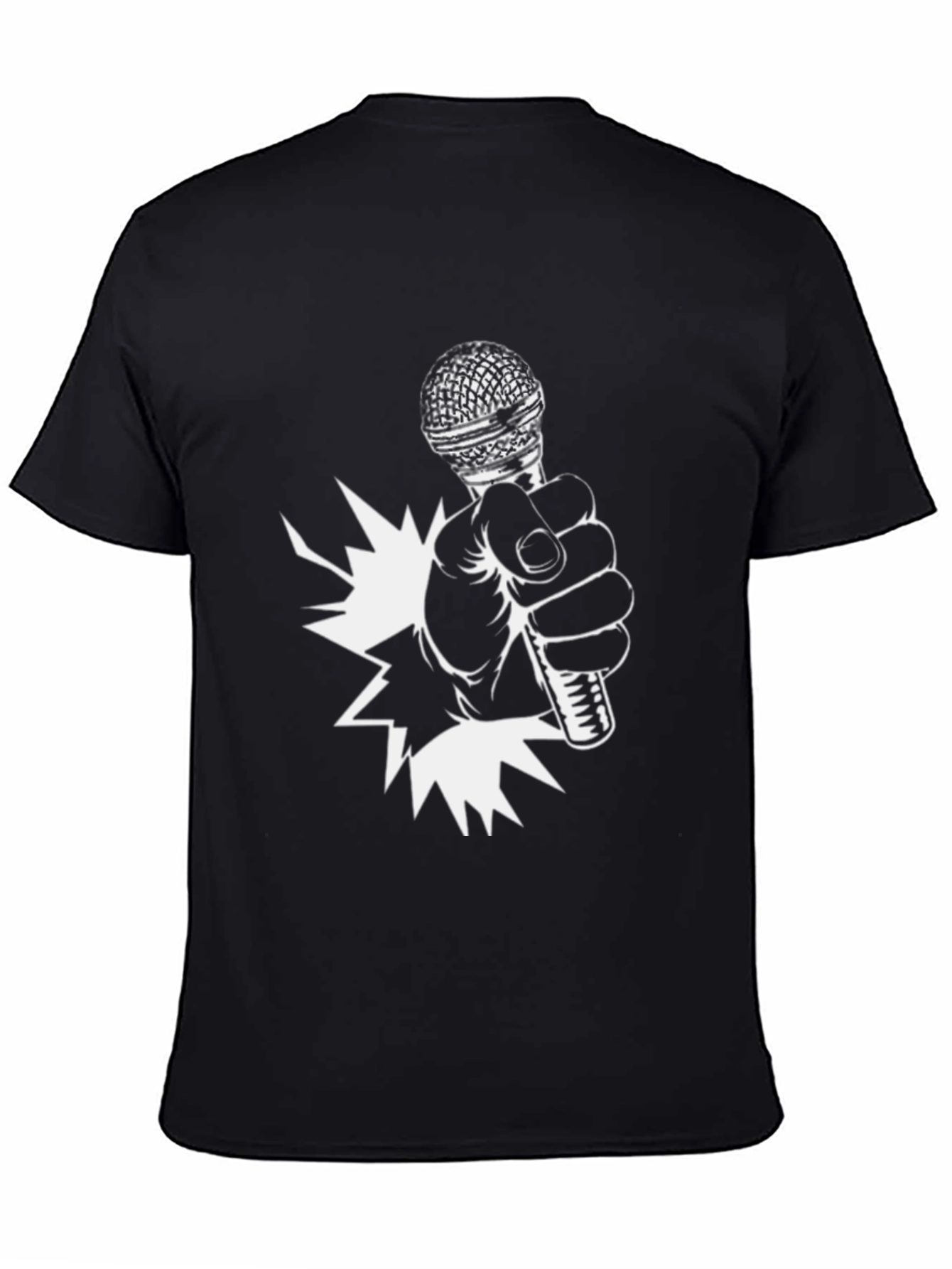 Microphone Burst Black Graphic Tee